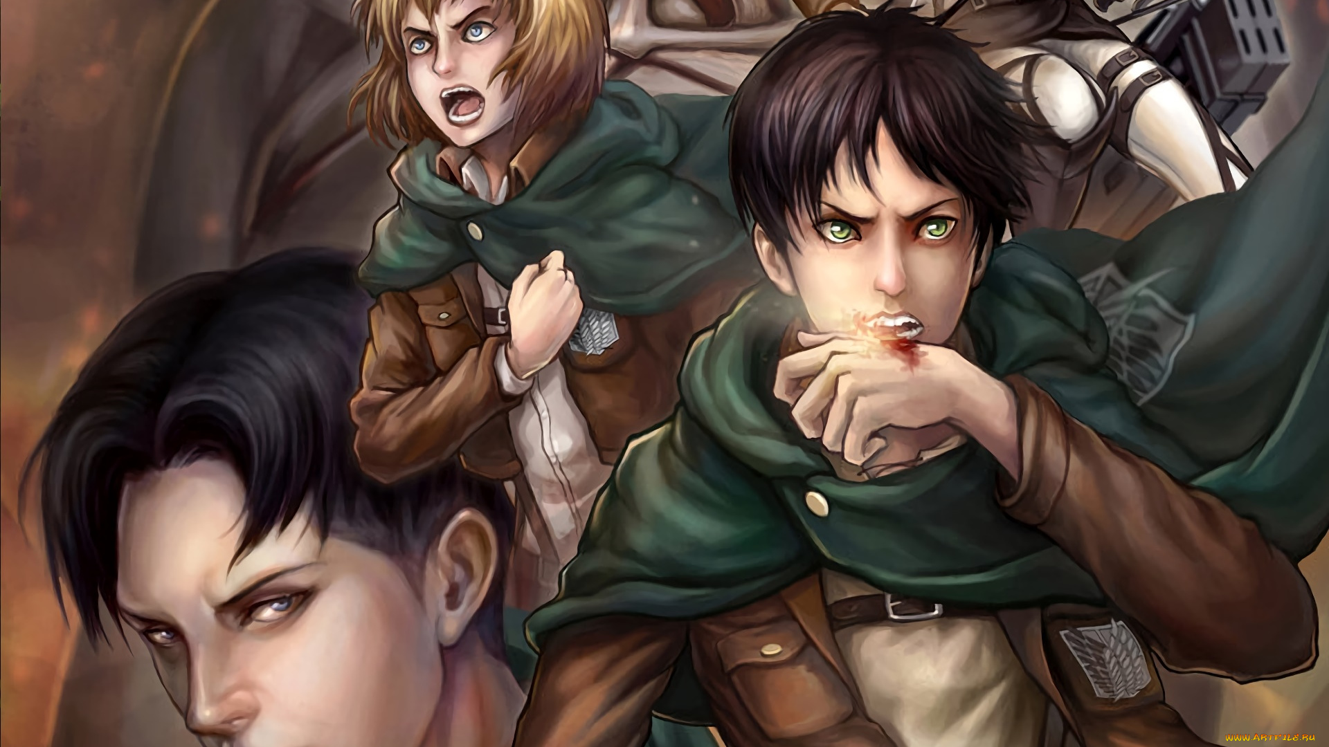 аниме, shingeki, no, kyojin, персонажи