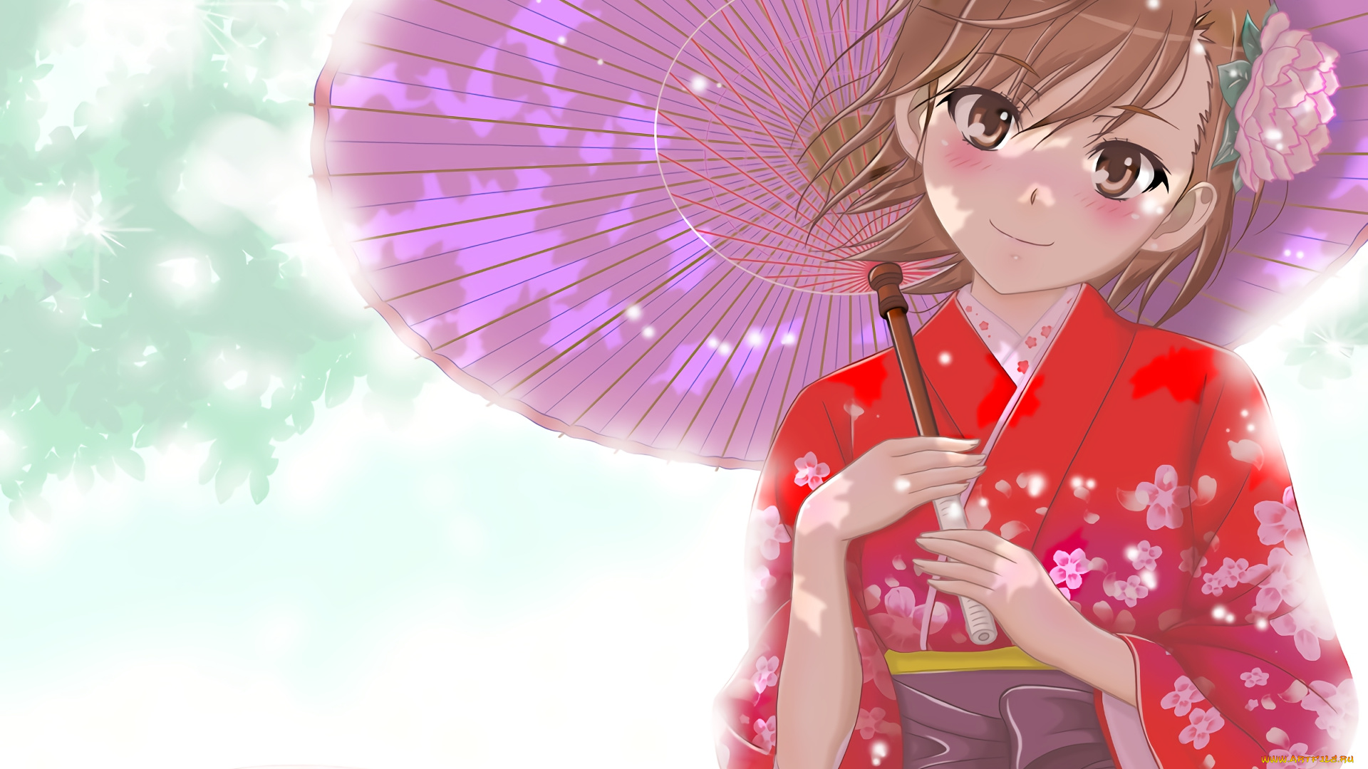 аниме, toaru, majutsu, no, index, девушка, фон, взгляд