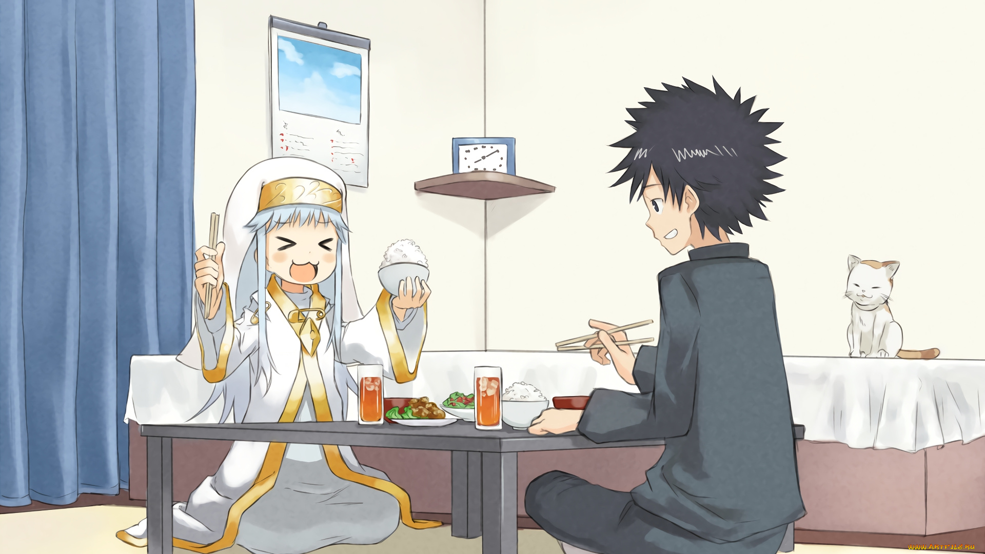 аниме, toaru, majutsu, no, index, девушка, фон, взгляд