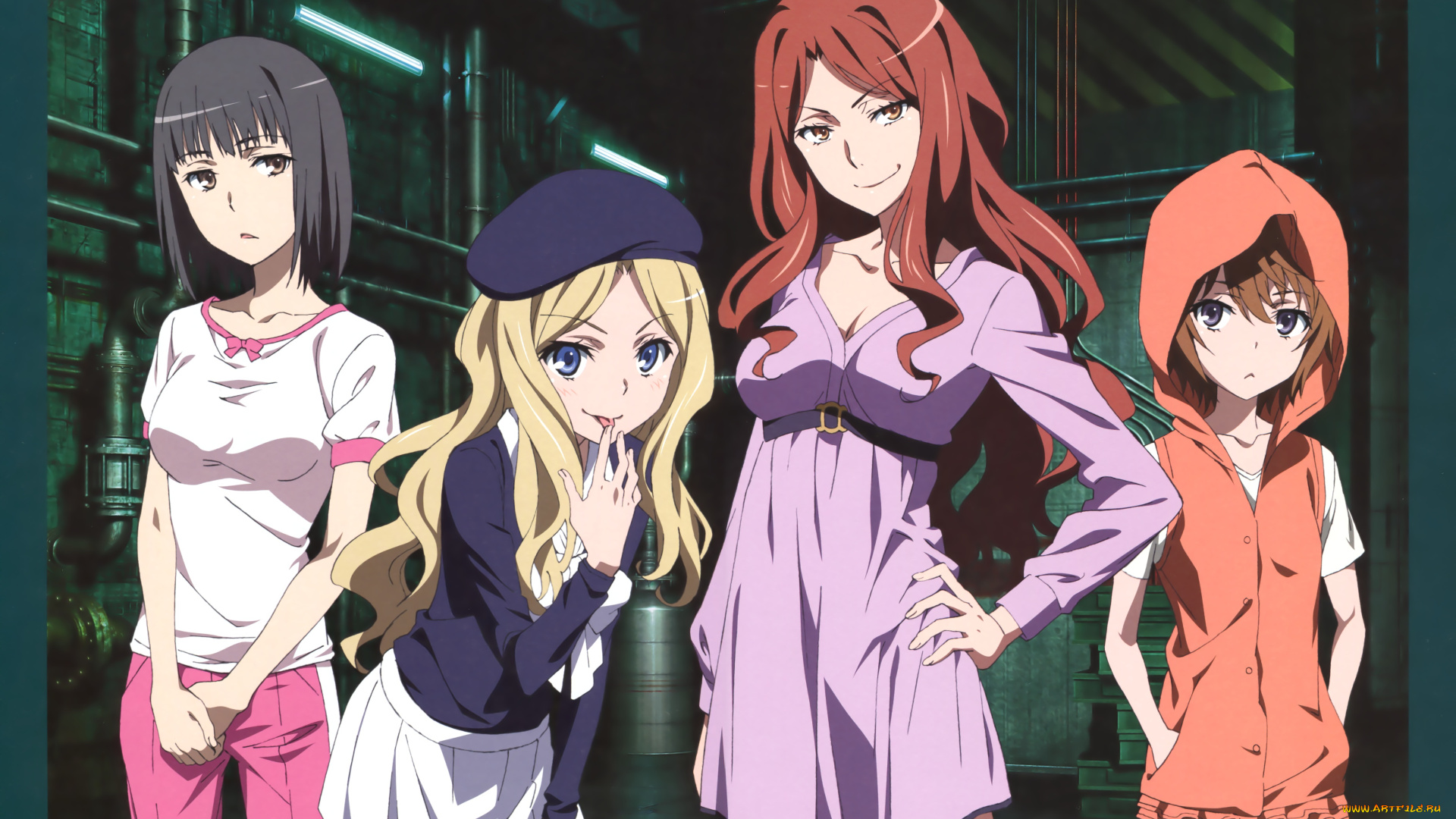 аниме, toaru, majutsu, no, index, девушки, взгляд, фон