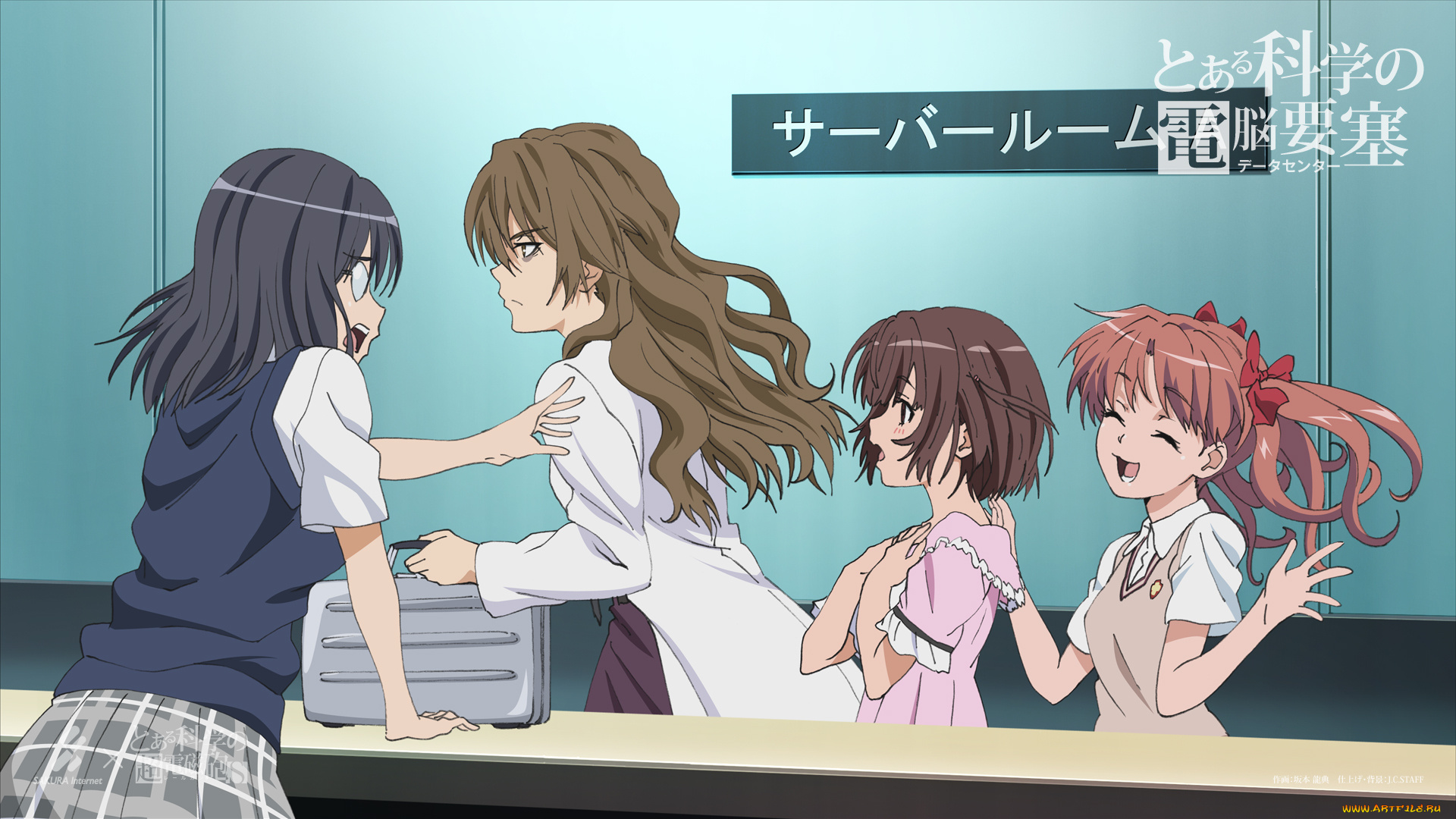 аниме, toaru, majutsu, no, index, девушки, взгляд, фон