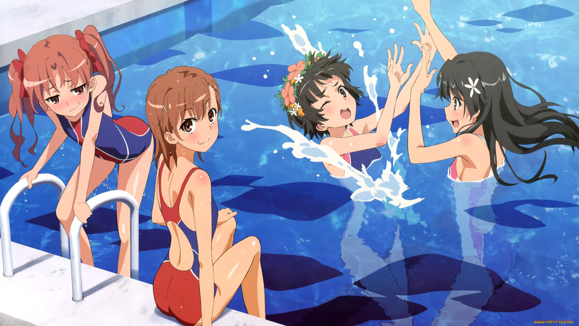 аниме, toaru, majutsu, no, index, девушки, взгляд, фон