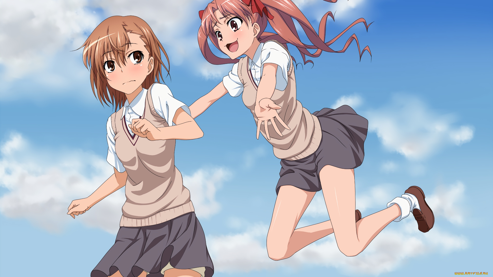 аниме, toaru, majutsu, no, index, девушки, взгляд, фон