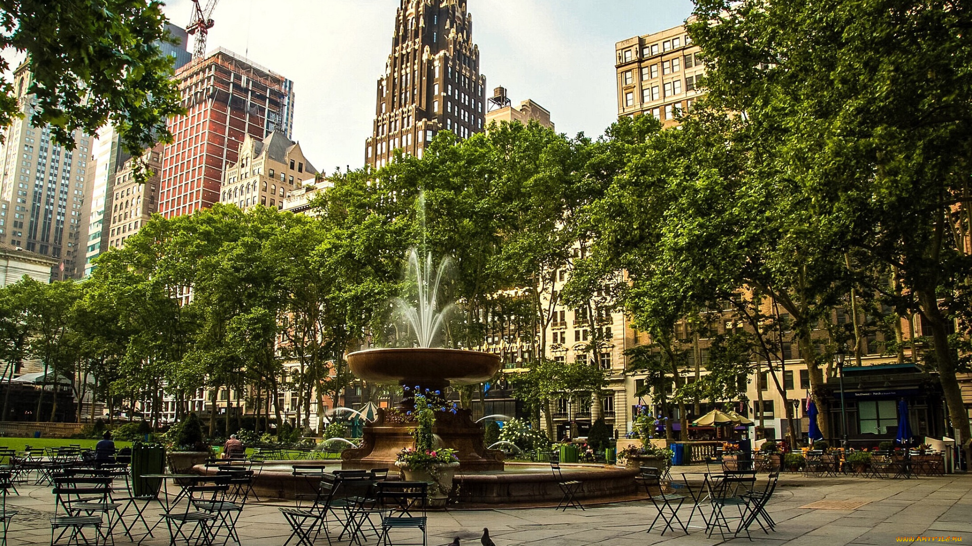 bryant, park, , new, york, city, города, нью-йорк, , сша, небоскребы, парк