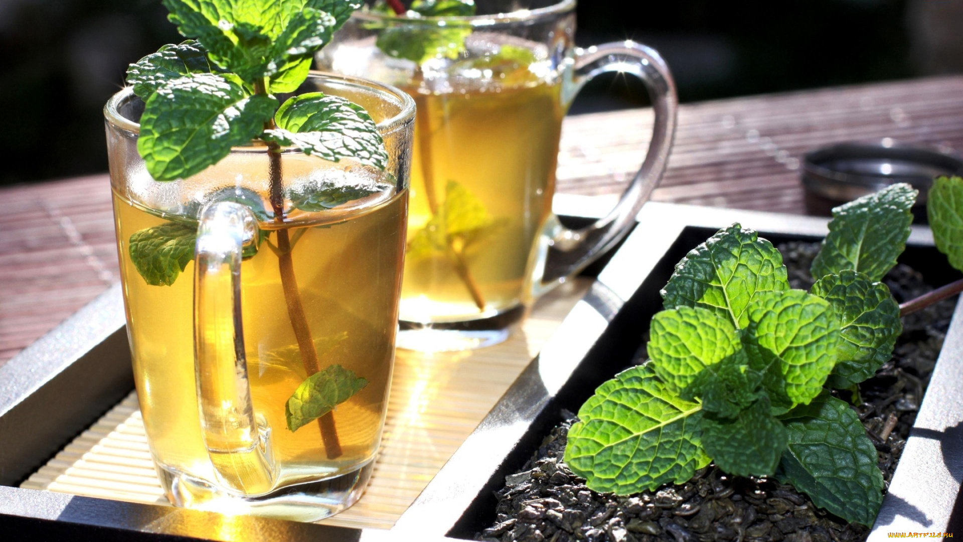 еда, напитки, , Чай, чай, мята, стаканы