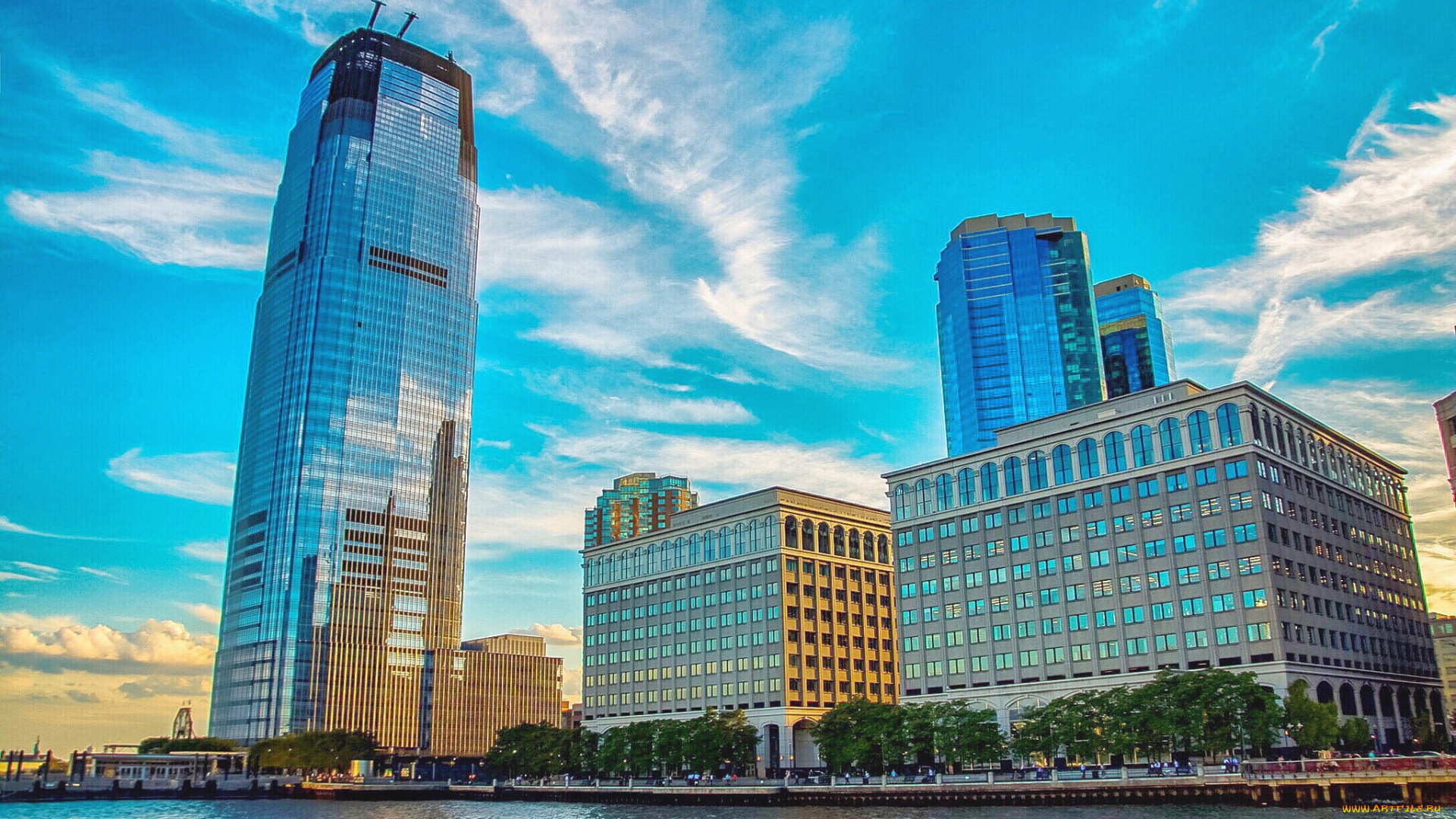 jersey, city, financial, district, , exchange, place, new, jersey, города, -, панорамы, небоскребы