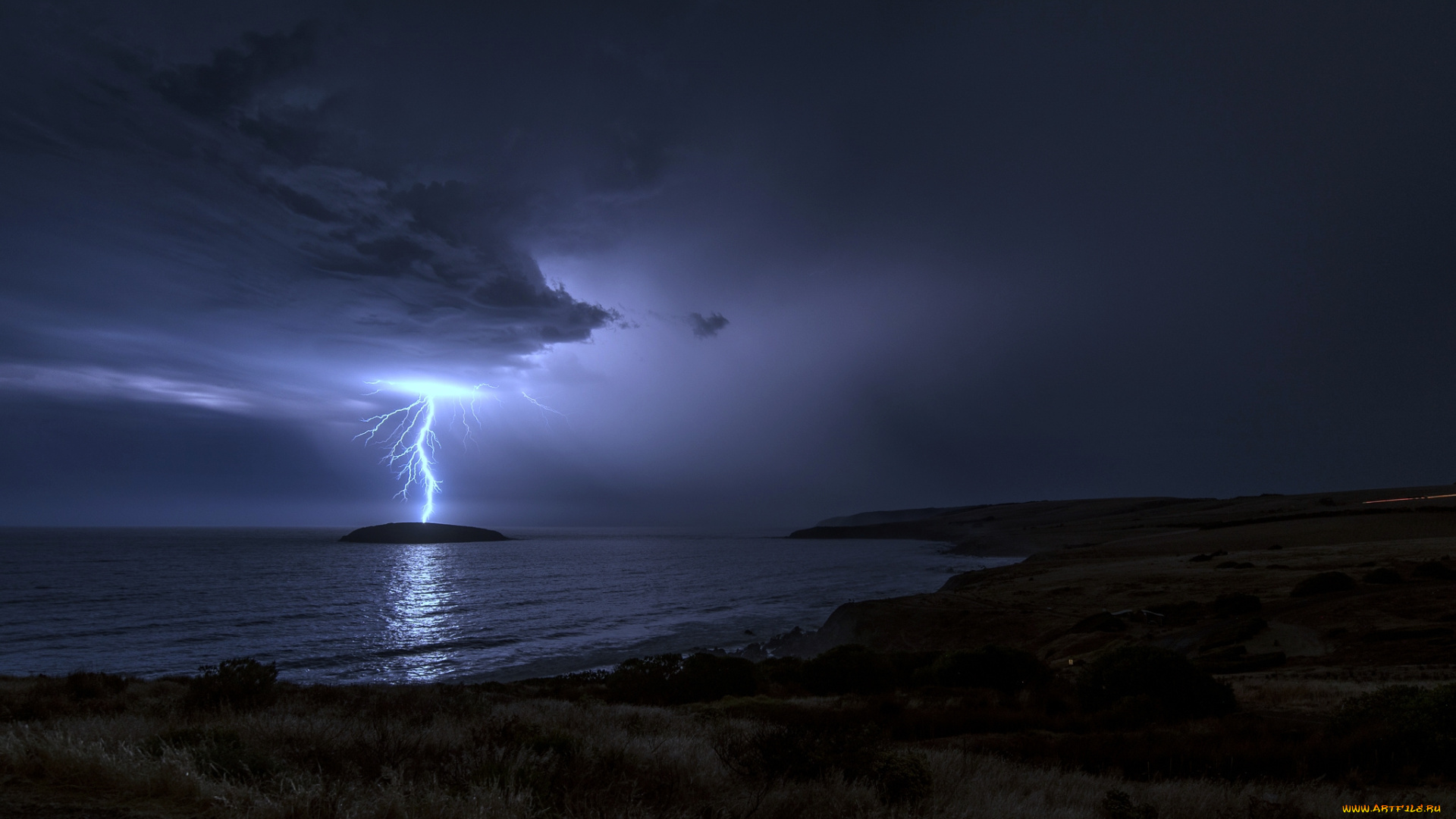 природа, молния, , гроза, шторм