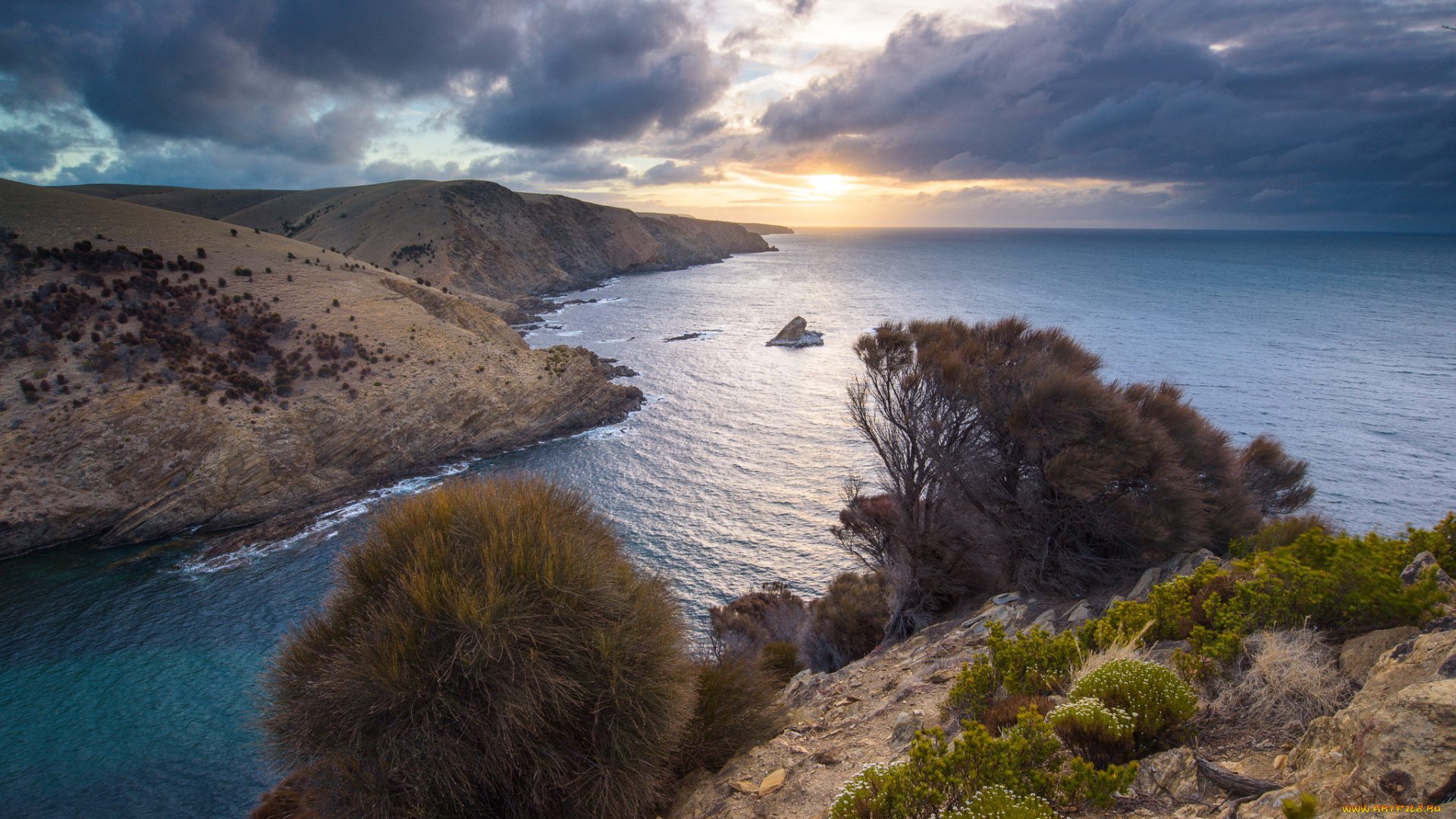 природа, побережье, море, берег
