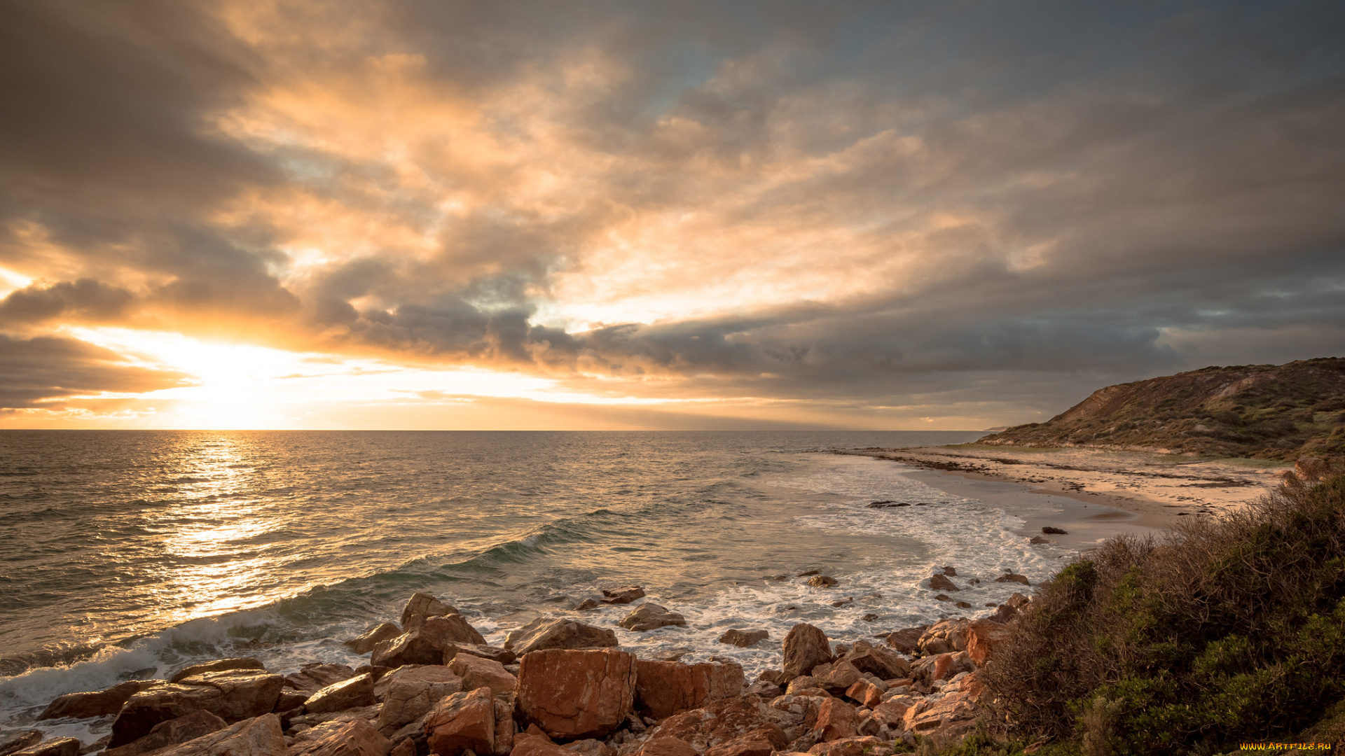 природа, побережье, море, берег