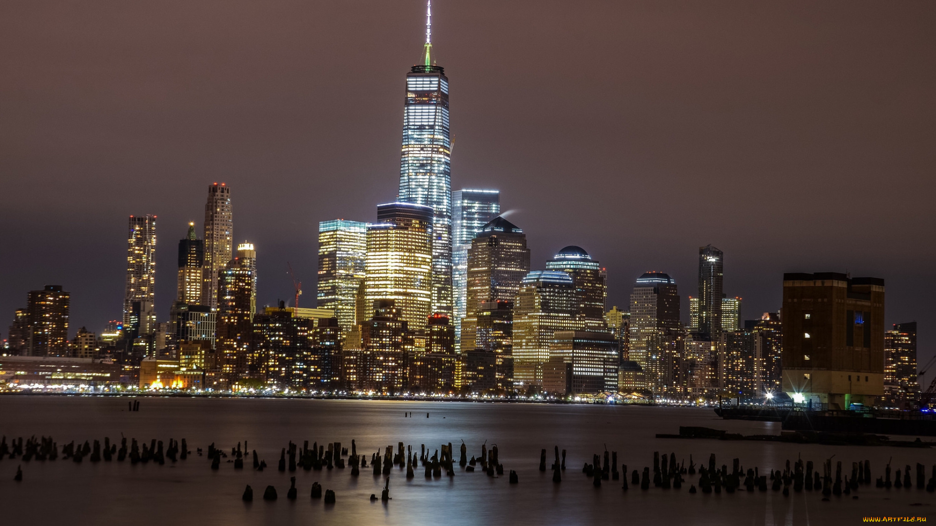 world, trade, center, , nyc, города, нью-йорк, , сша, ночь, огни