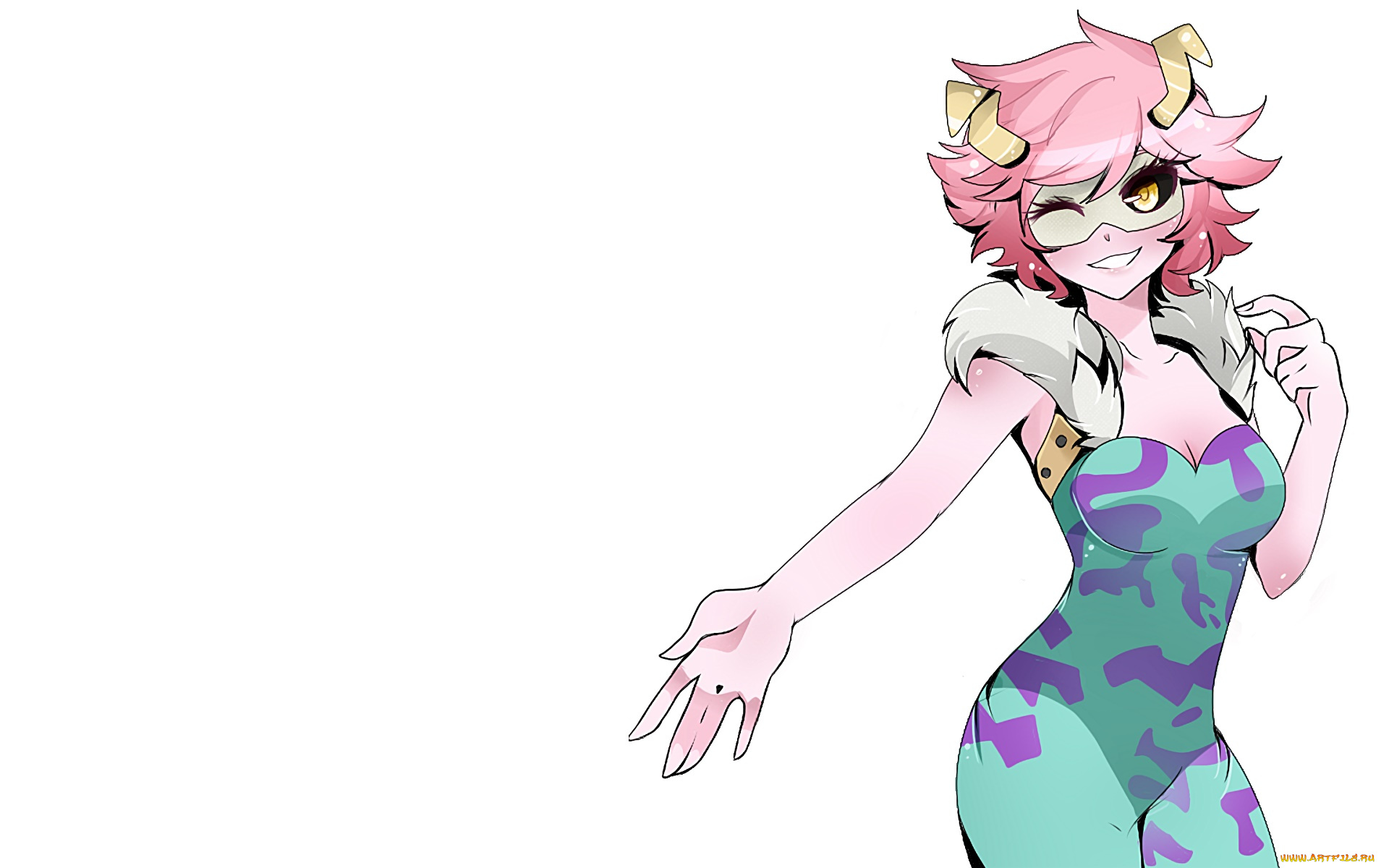 аниме, boku, no, hero, academia, взгляд, девушка, фон