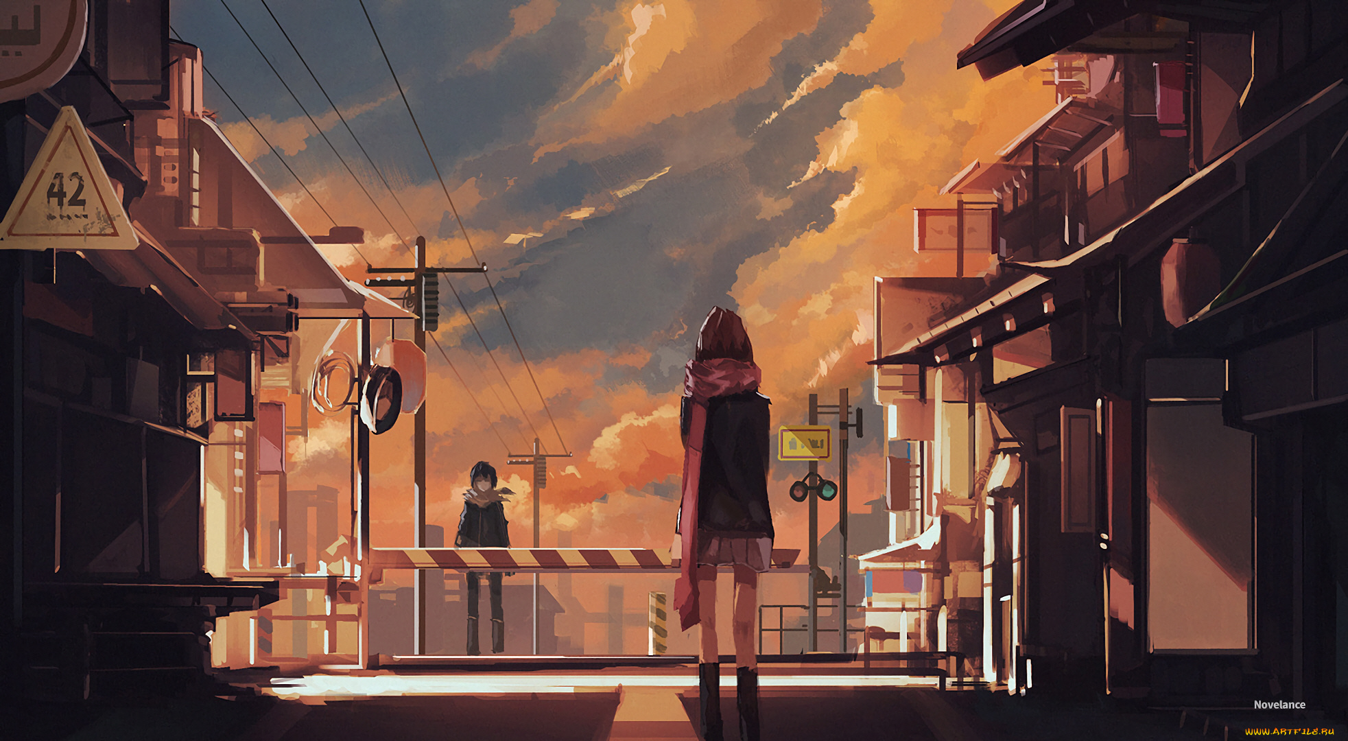 аниме, noragami, город