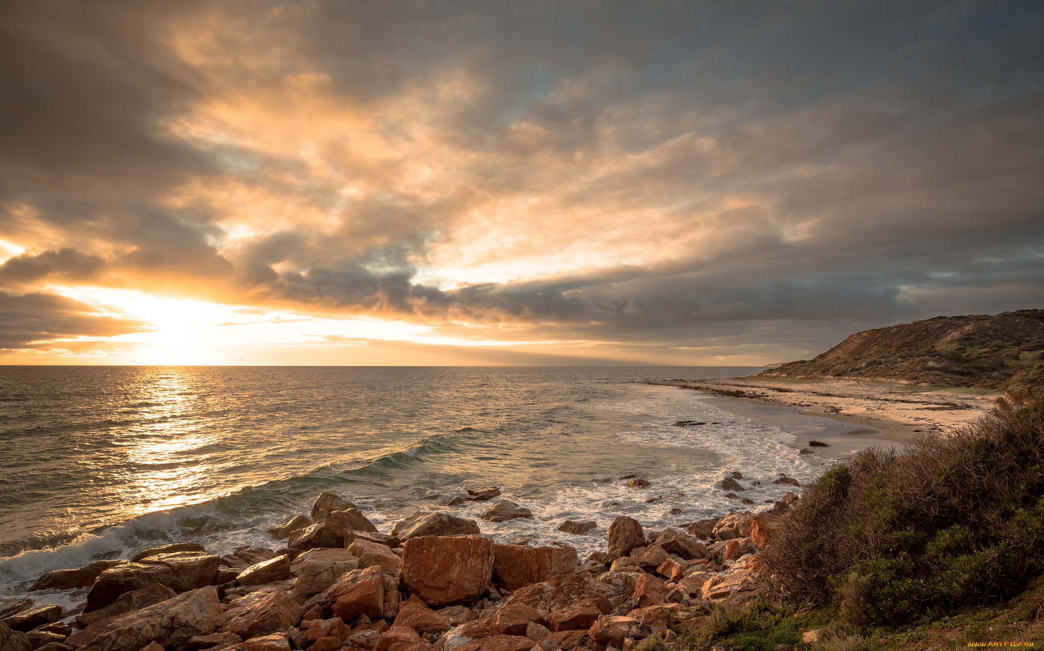 природа, побережье, море, берег