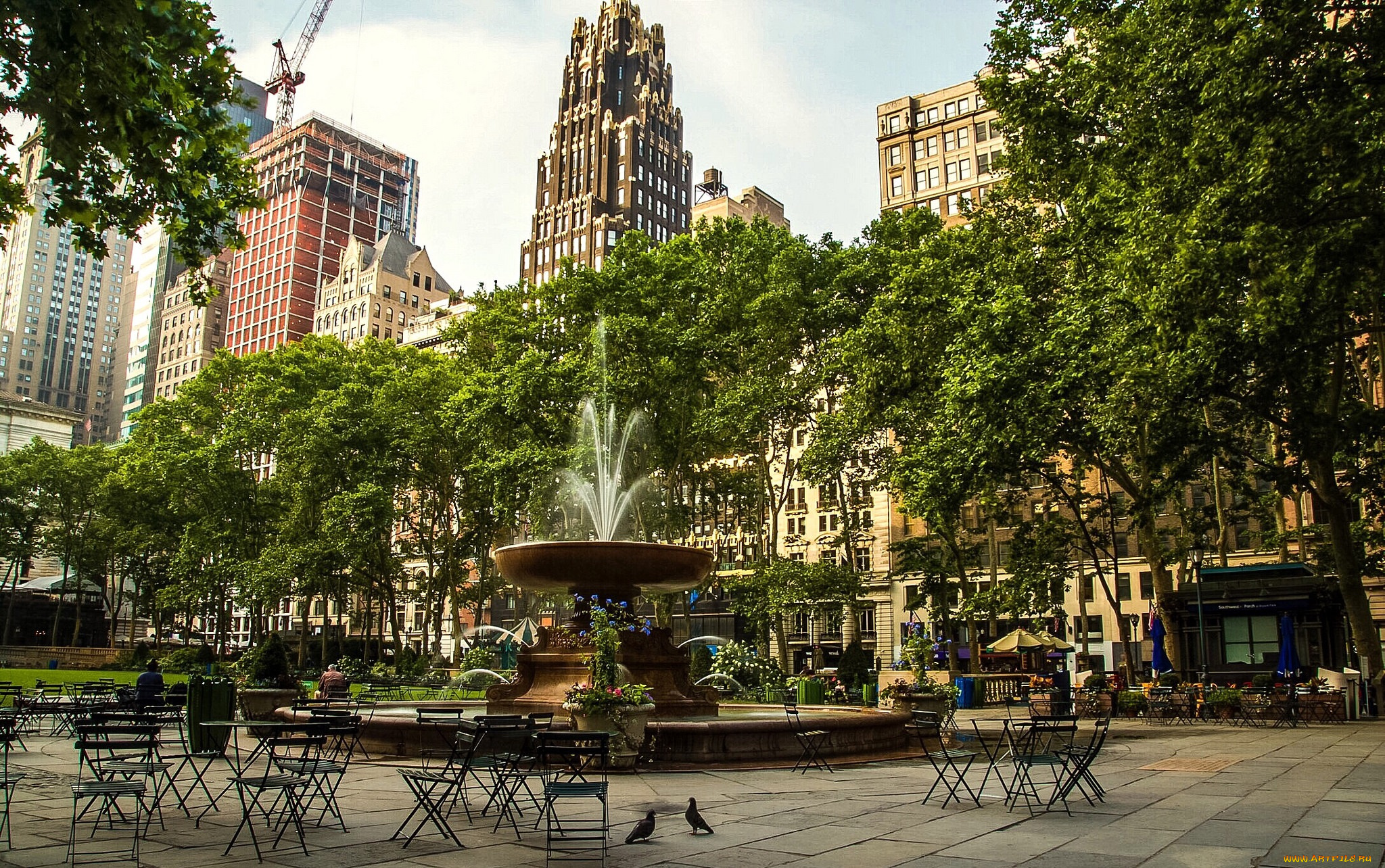 bryant, park, , new, york, city, города, нью-йорк, , сша, небоскребы, парк
