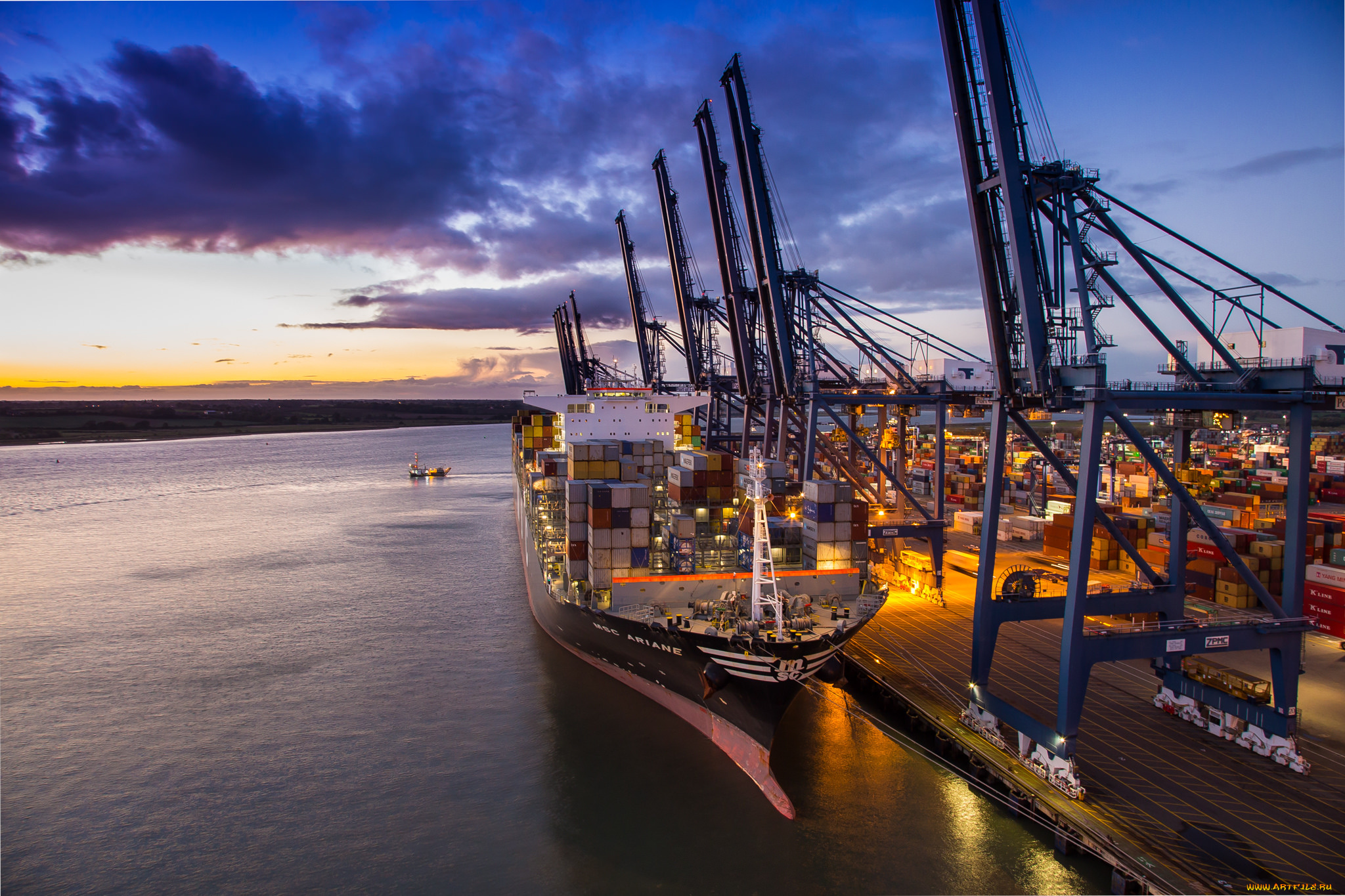 корабли, грузовые, суда, контейнеровоз