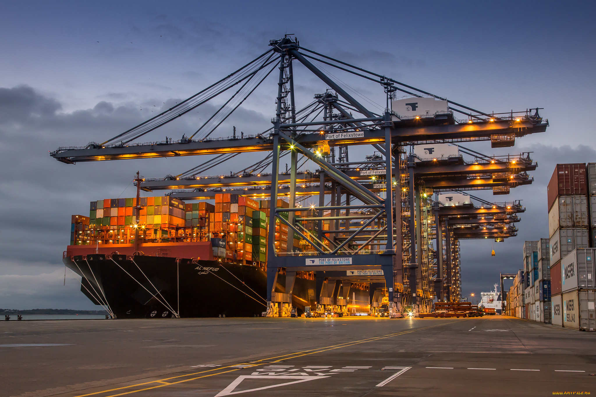 корабли, грузовые, суда, контейнеровоз