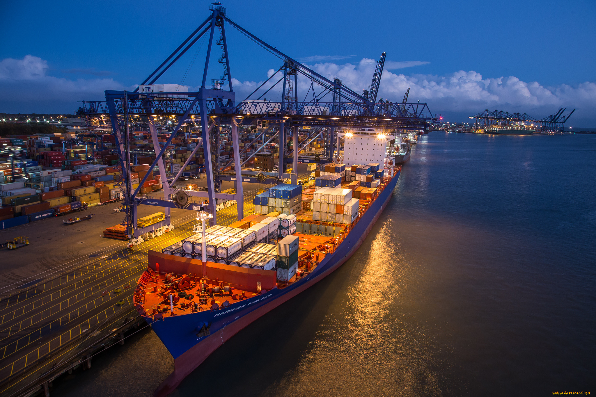 корабли, грузовые, суда, контейнеровоз