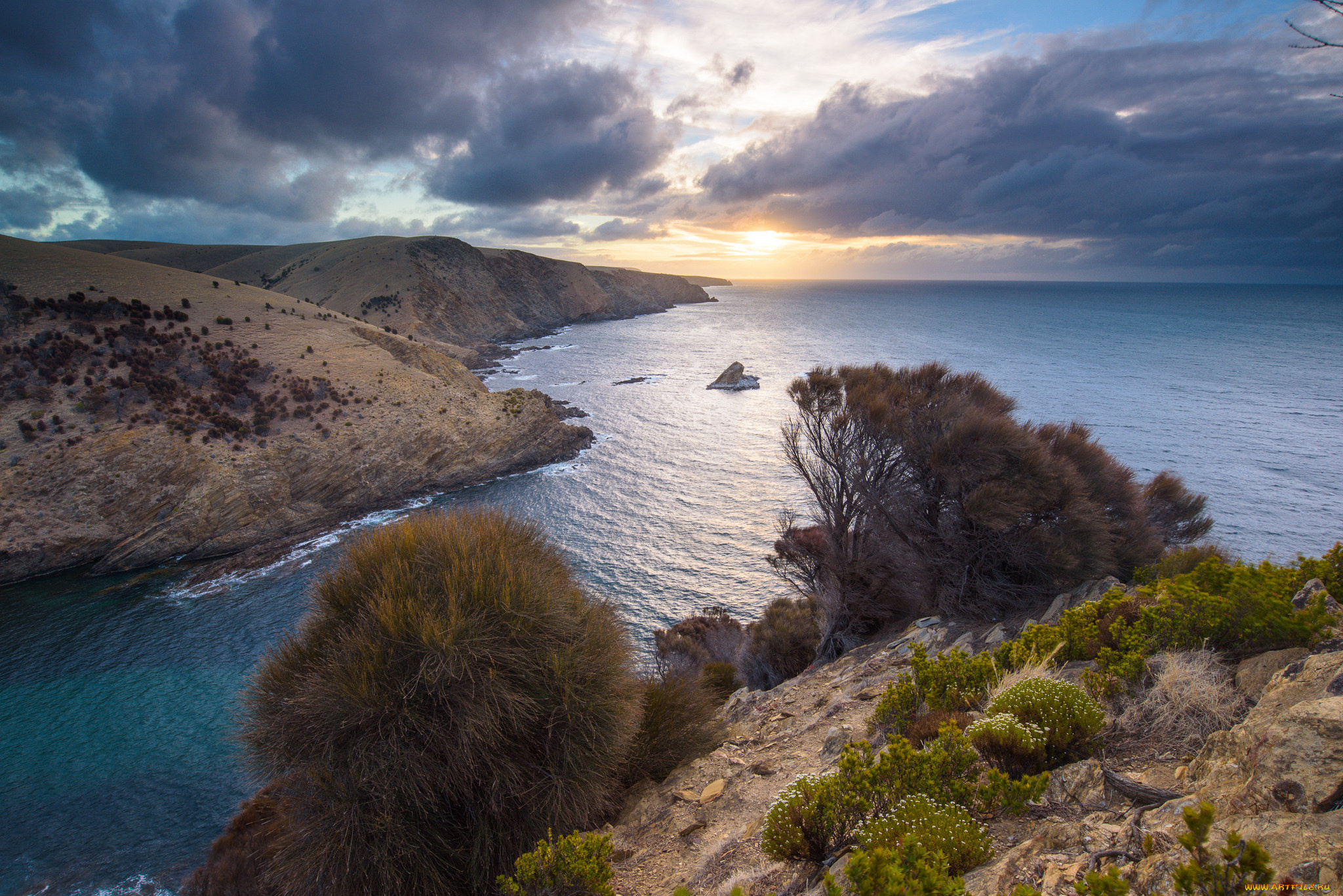 природа, побережье, море, берег