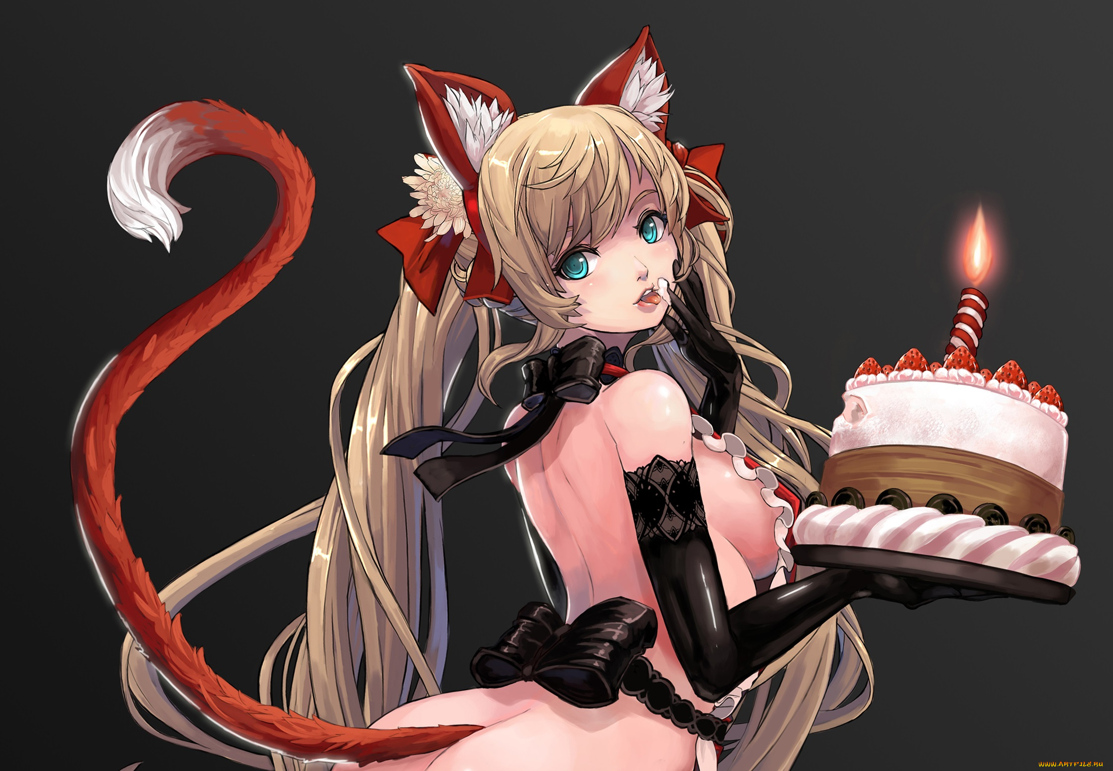 аниме, животные, , существа, девушка