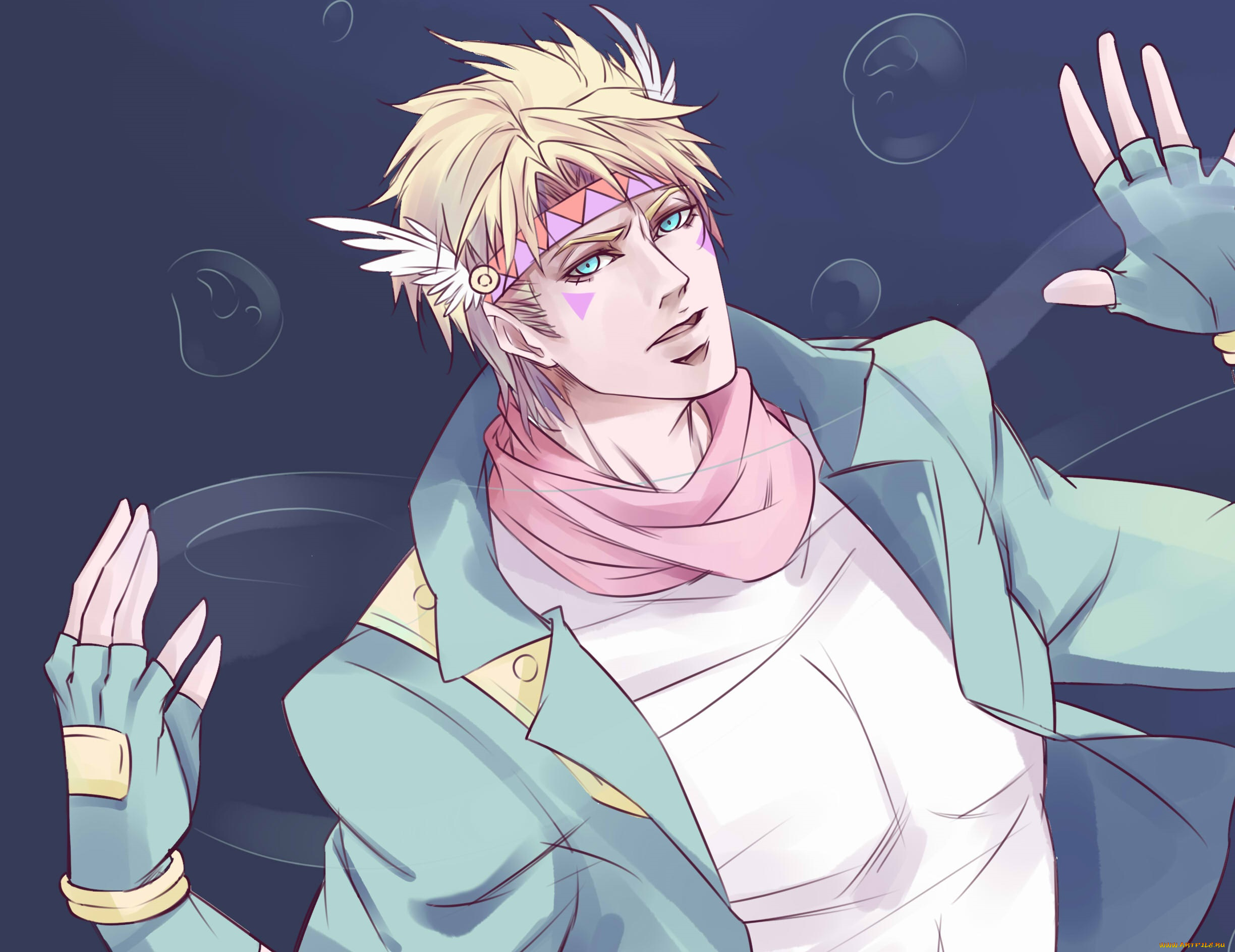 аниме, jojo`s, bizarre, adventure, парень