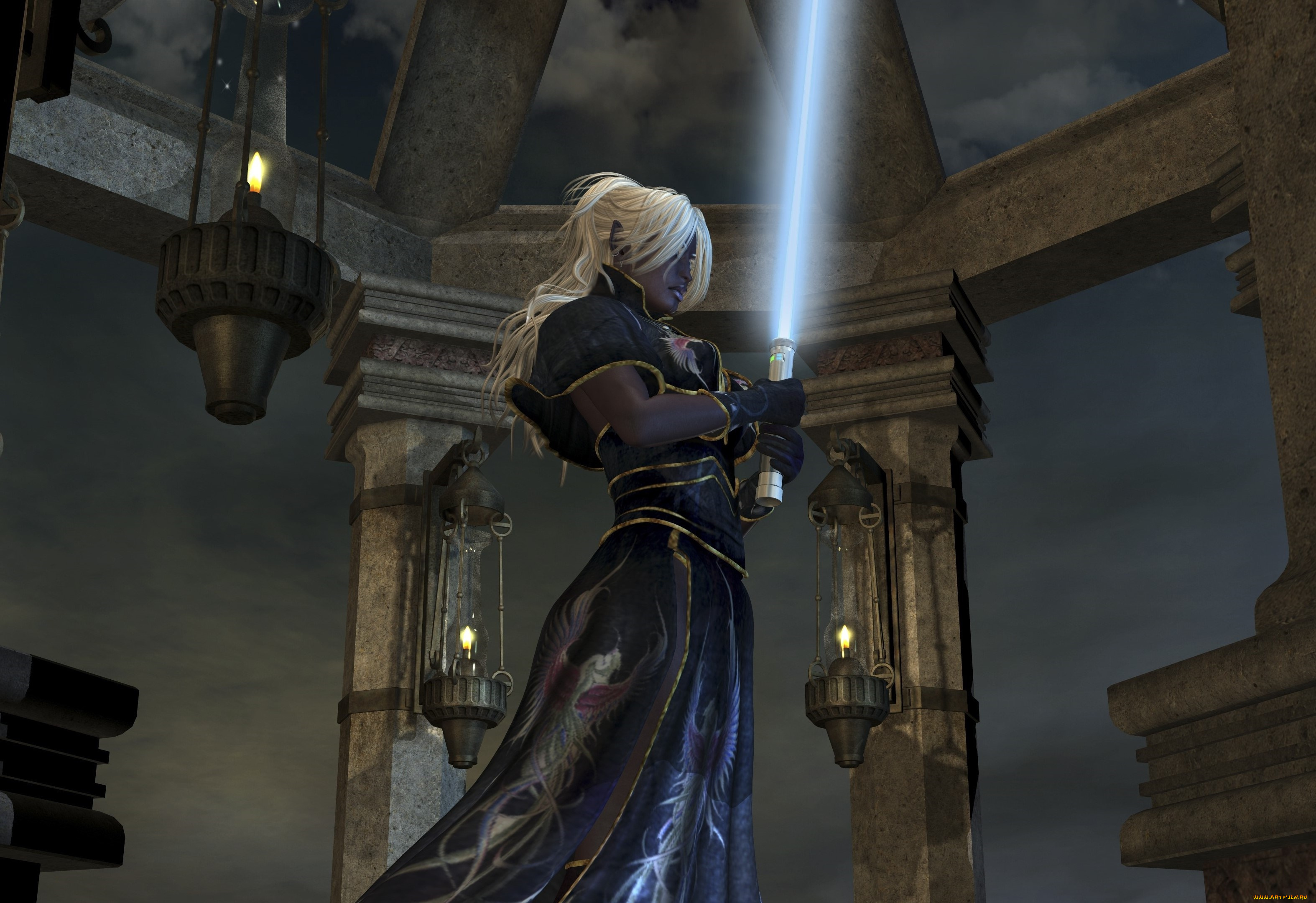 3д, графика, эльфы, , elves, эльфийка, взгляд, фон