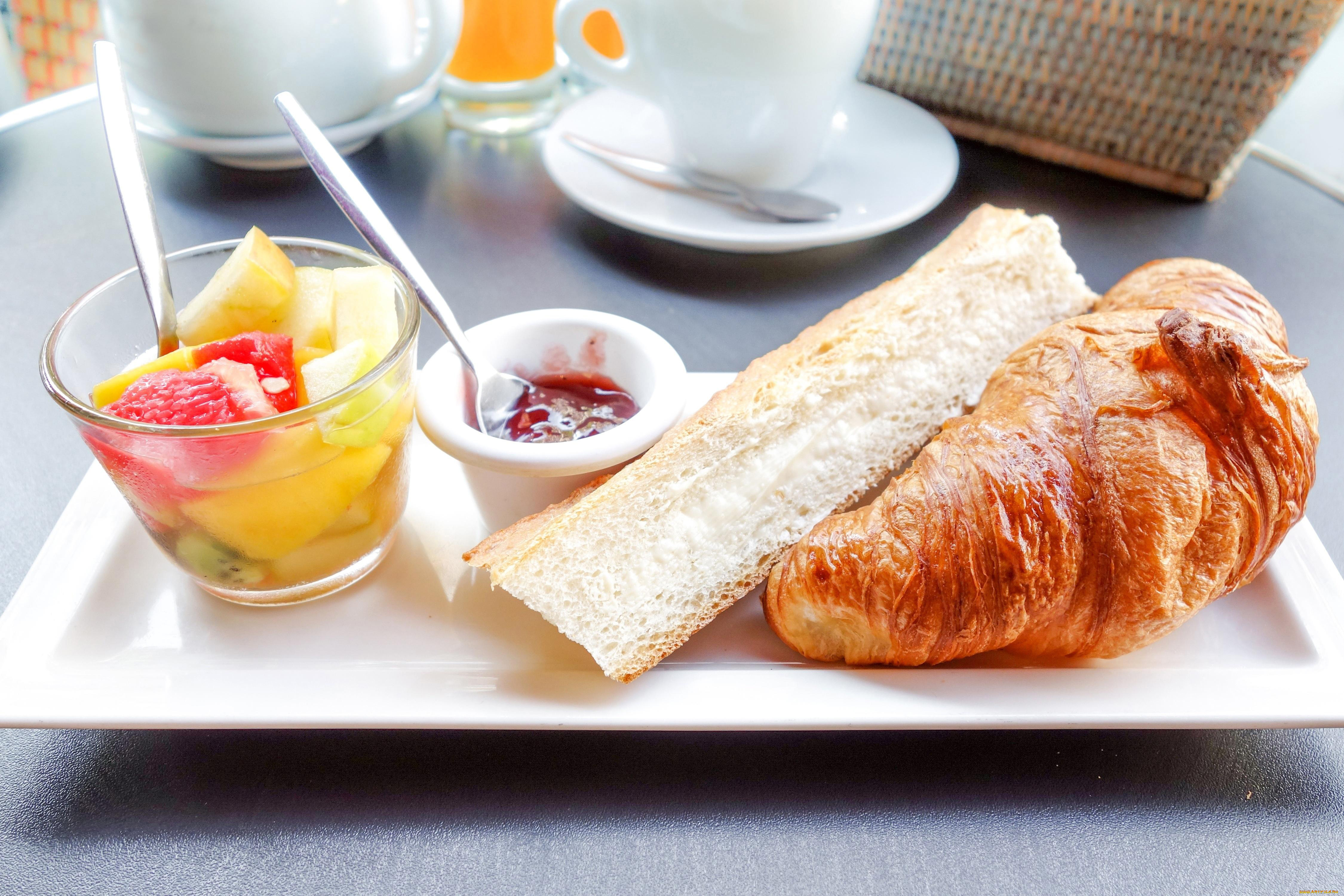 еда, хлеб, , выпечка, круассан, варенье