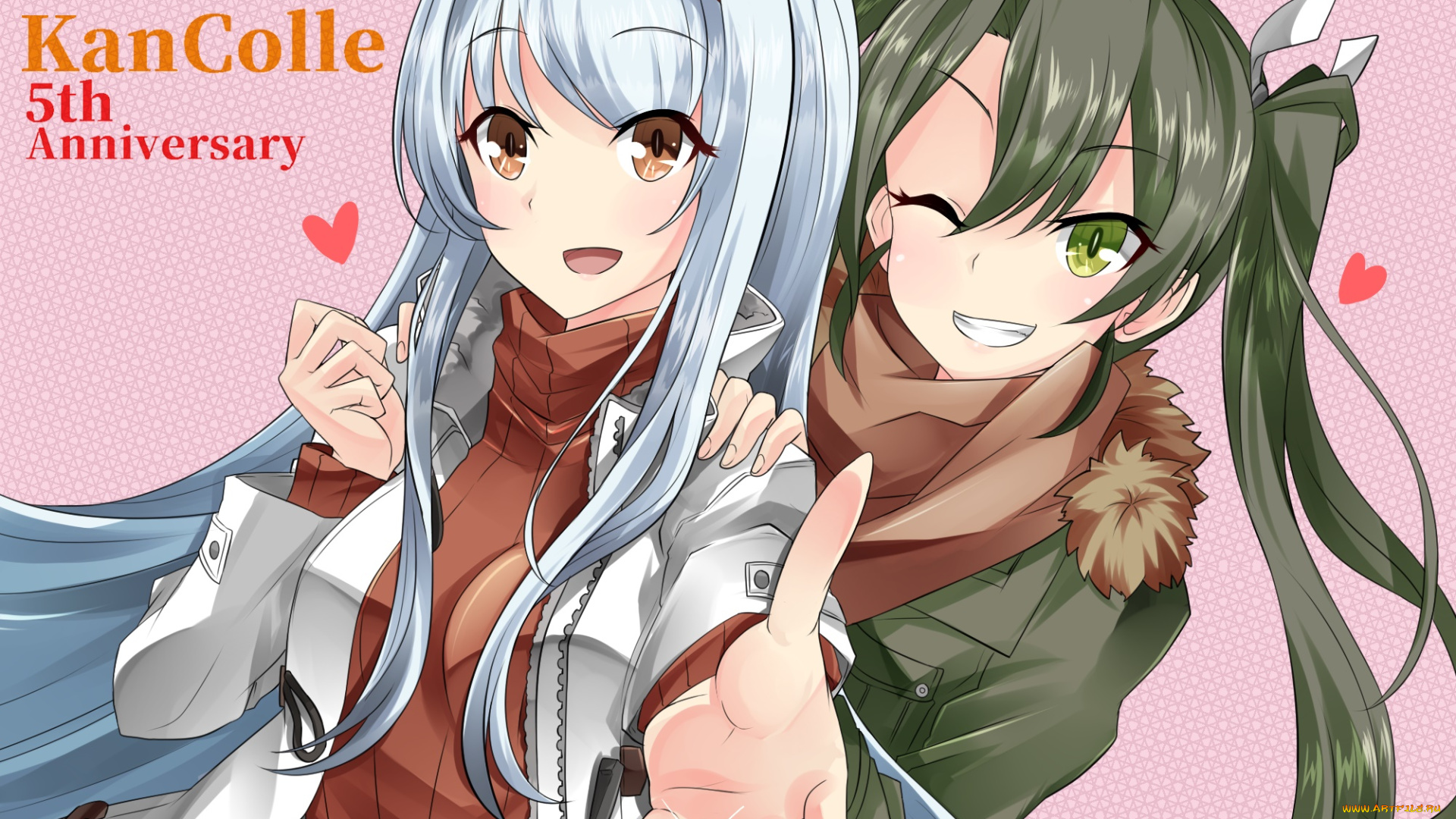 аниме, kantai, collection, фон, взгляд, девушки