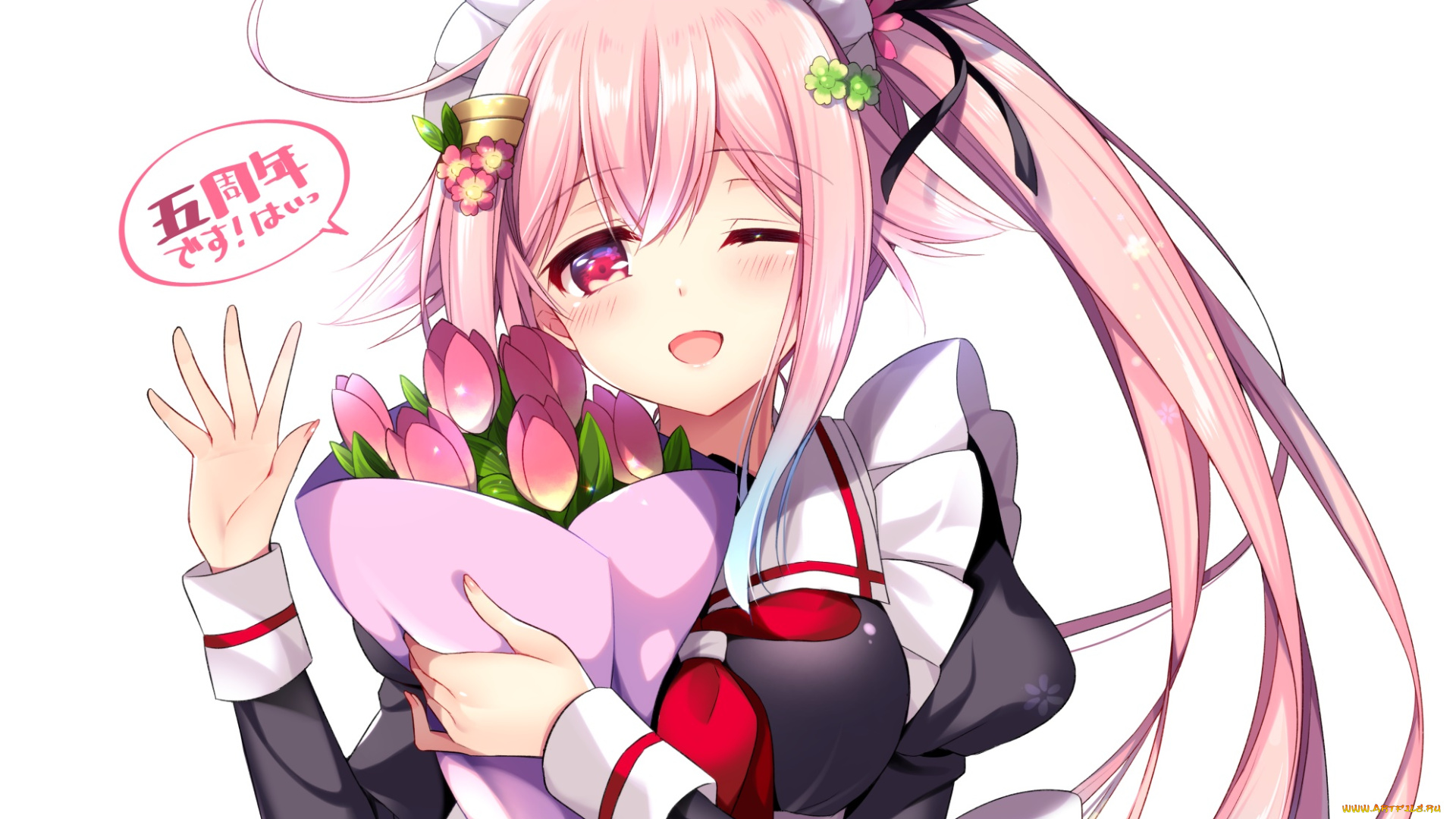 аниме, kantai, collection, взгляд, девушка, фон