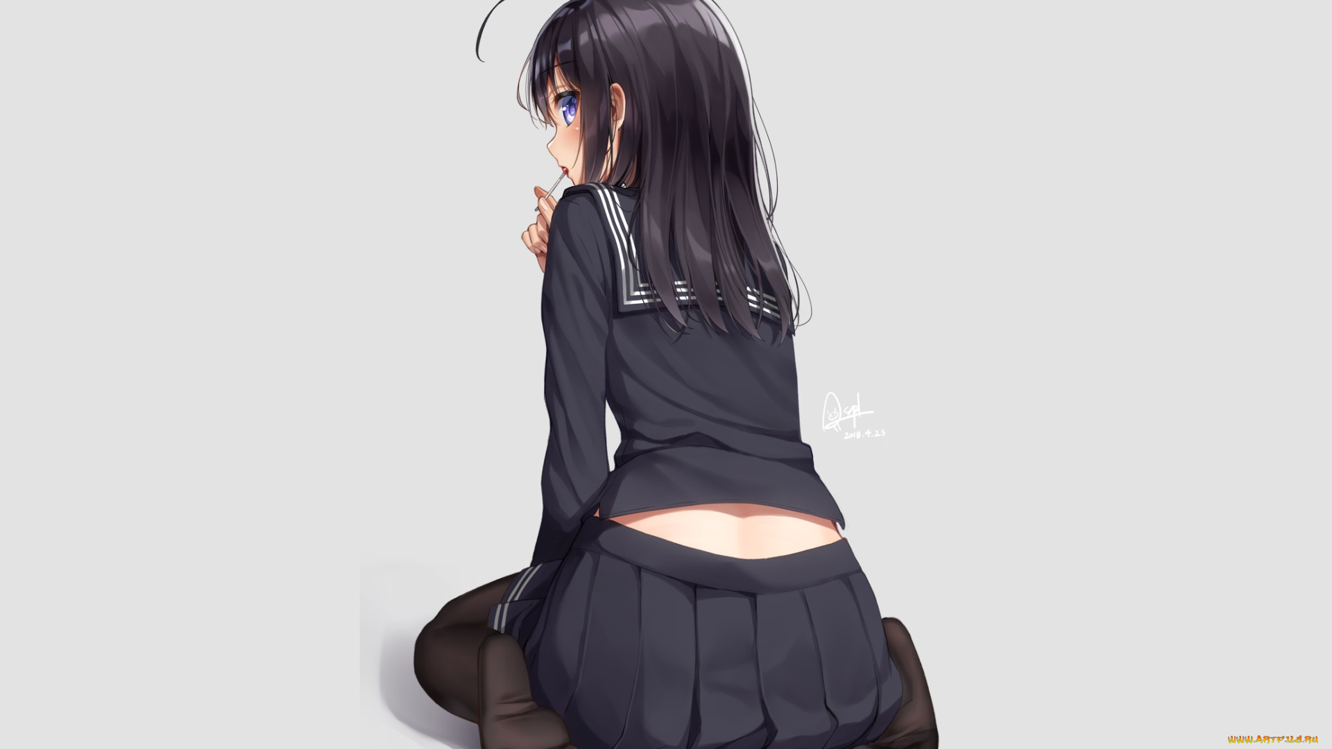 аниме, unknown, , другое, , девушка, взгляд, фон