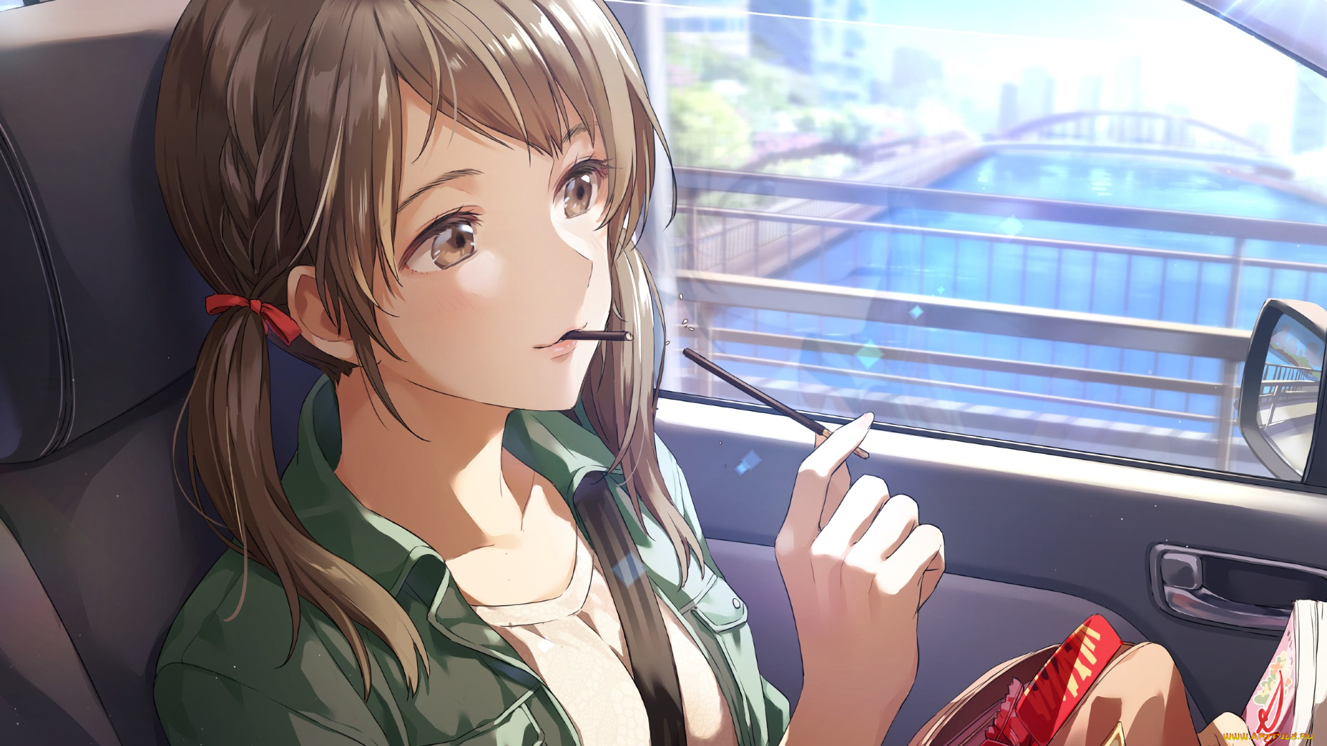 аниме, unknown, , другое, , фон, девушка, взгляд