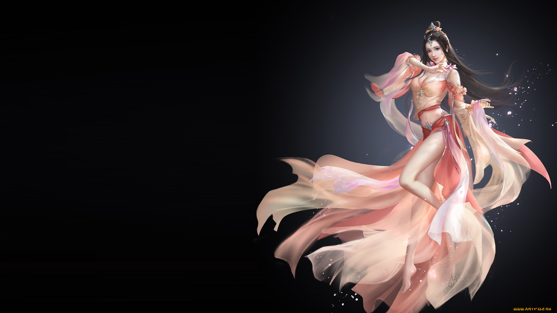 фэнтези, девушки, арт, illustrator, li, miao, дизан, костюма