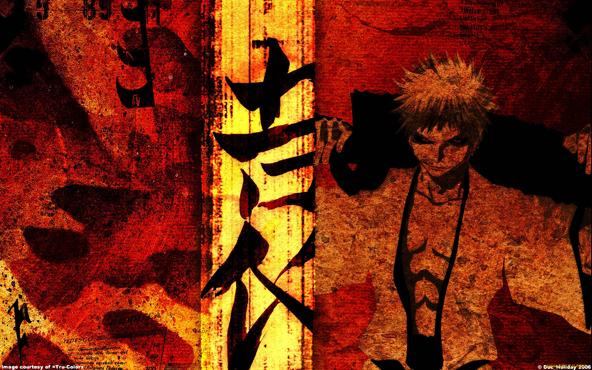 аниме, bleach, меч, оружие, hichigo, hollow, пустой