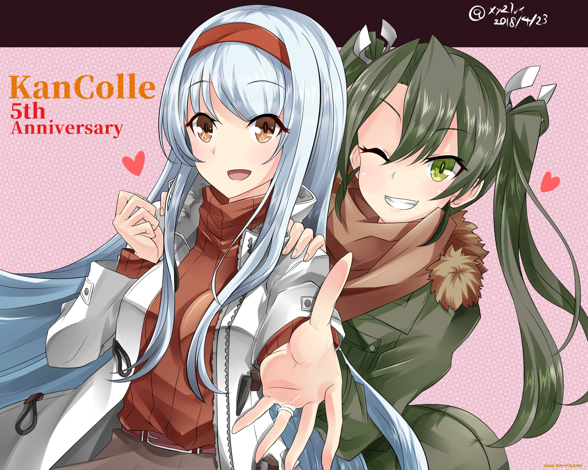 аниме, kantai, collection, фон, взгляд, девушки