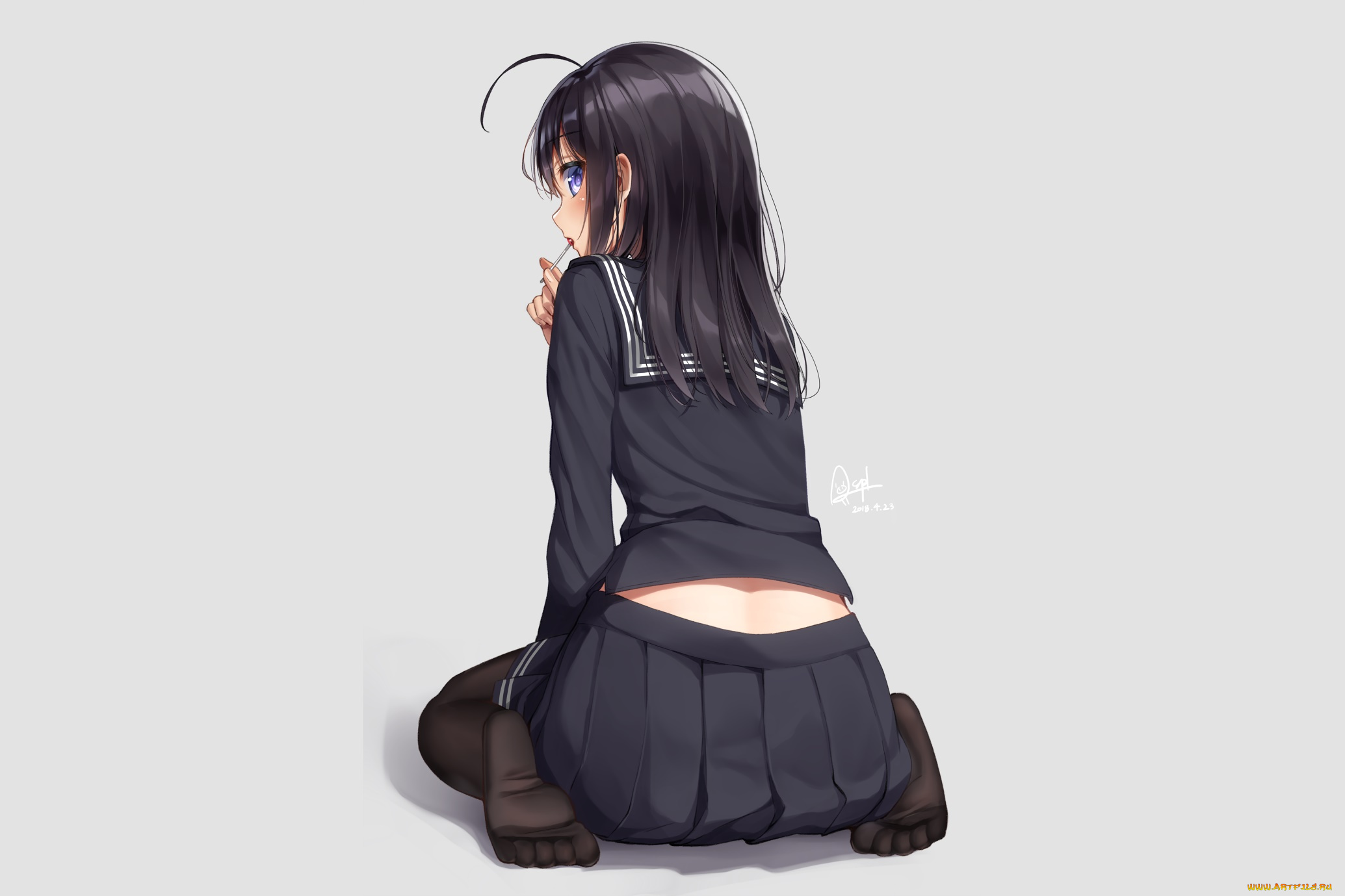 аниме, unknown, , другое, , девушка, взгляд, фон