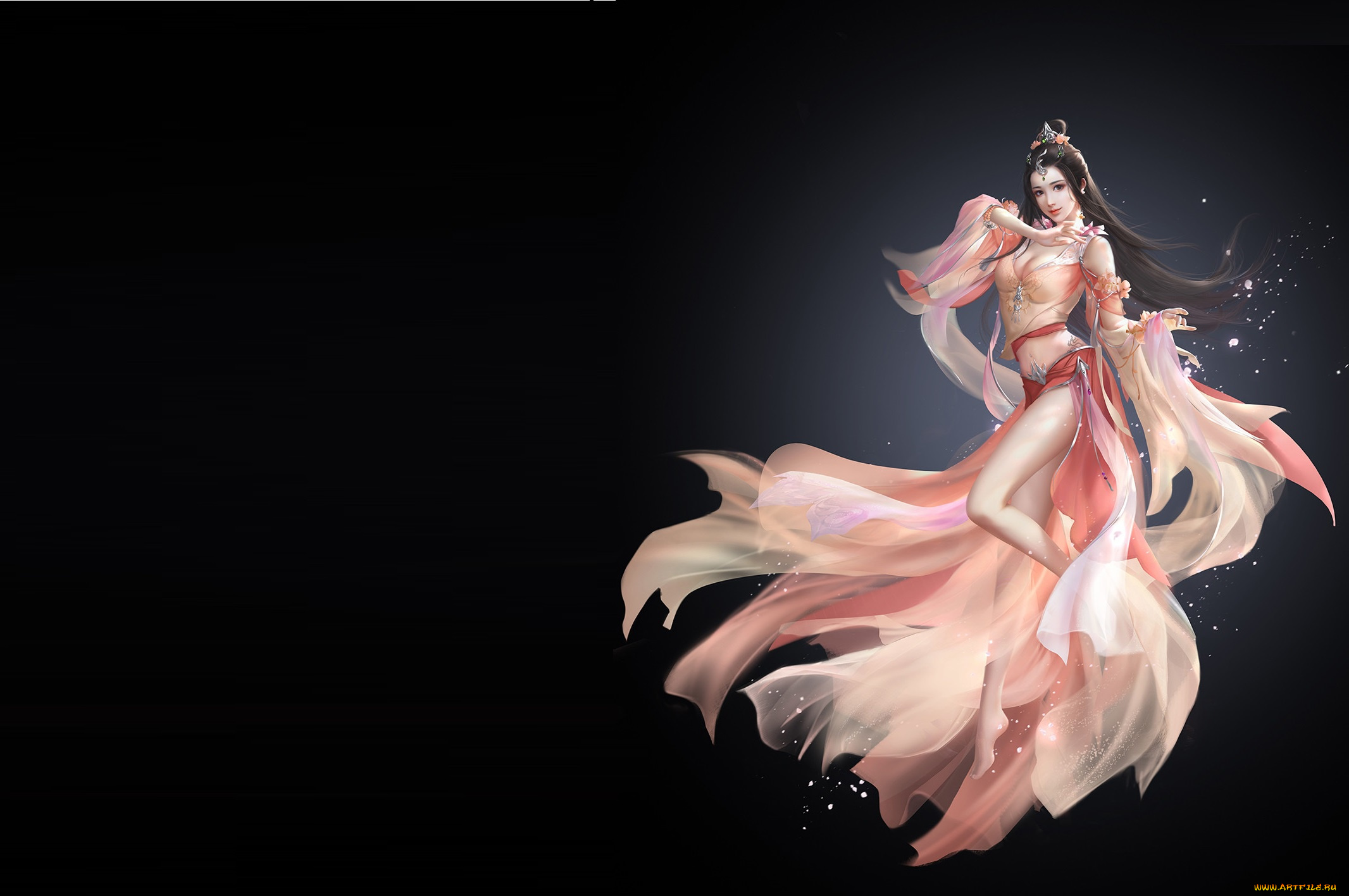 фэнтези, девушки, арт, illustrator, li, miao, дизан, костюма