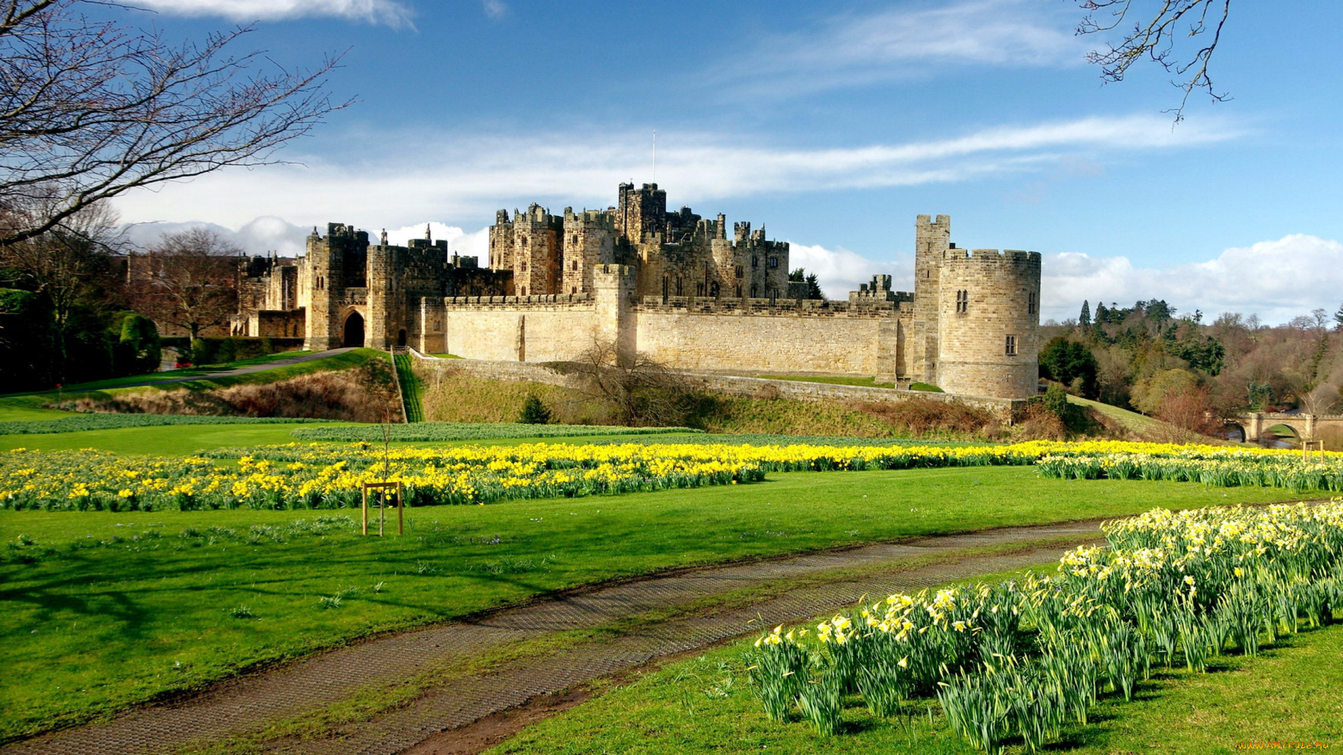 alnwick, castle, города, замки, англии, alnwick, castle