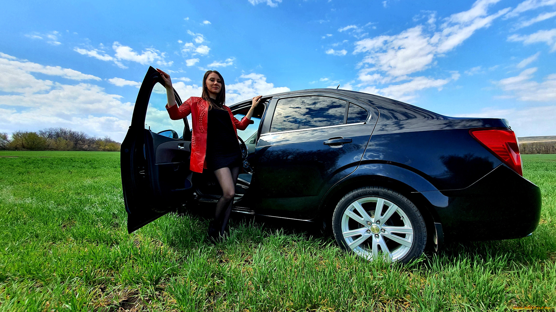 автомобили, -авто, с, девушками, chevrolet, aveo