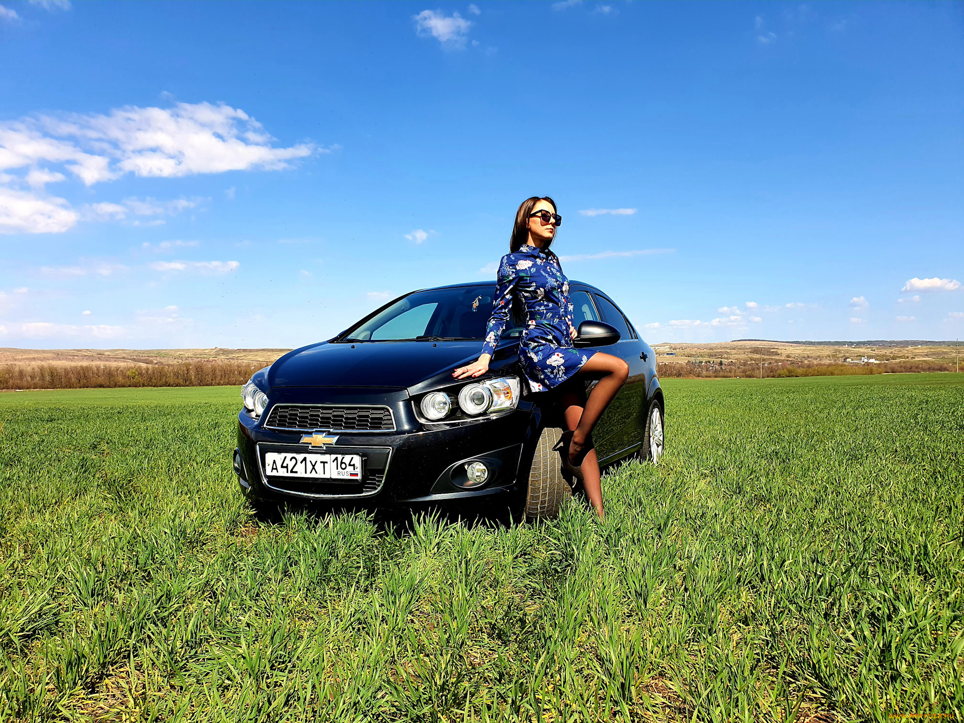 автомобили, -авто, с, девушками, chevrolet, aveo