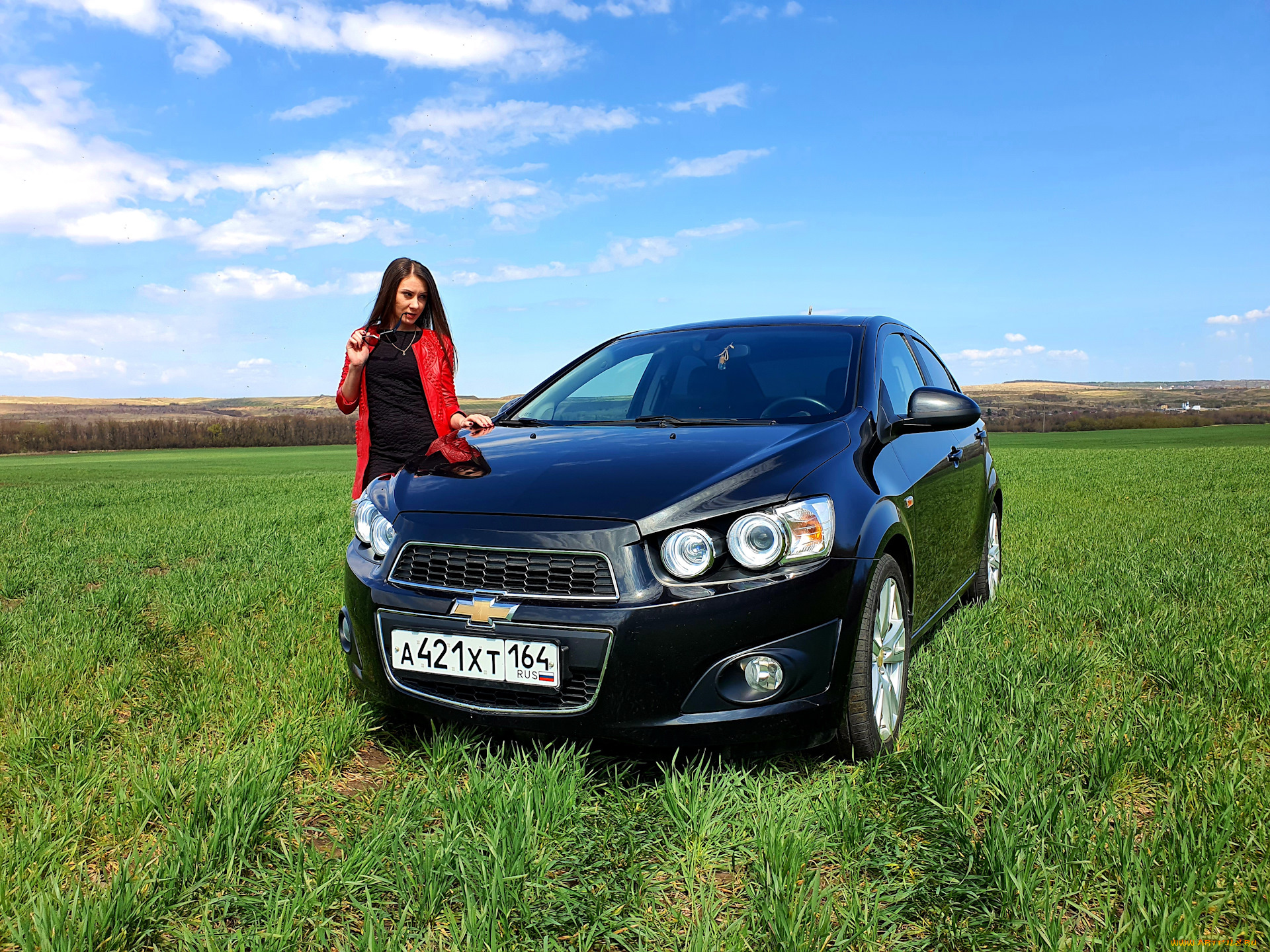 автомобили, -авто, с, девушками, chevrolet, aveo