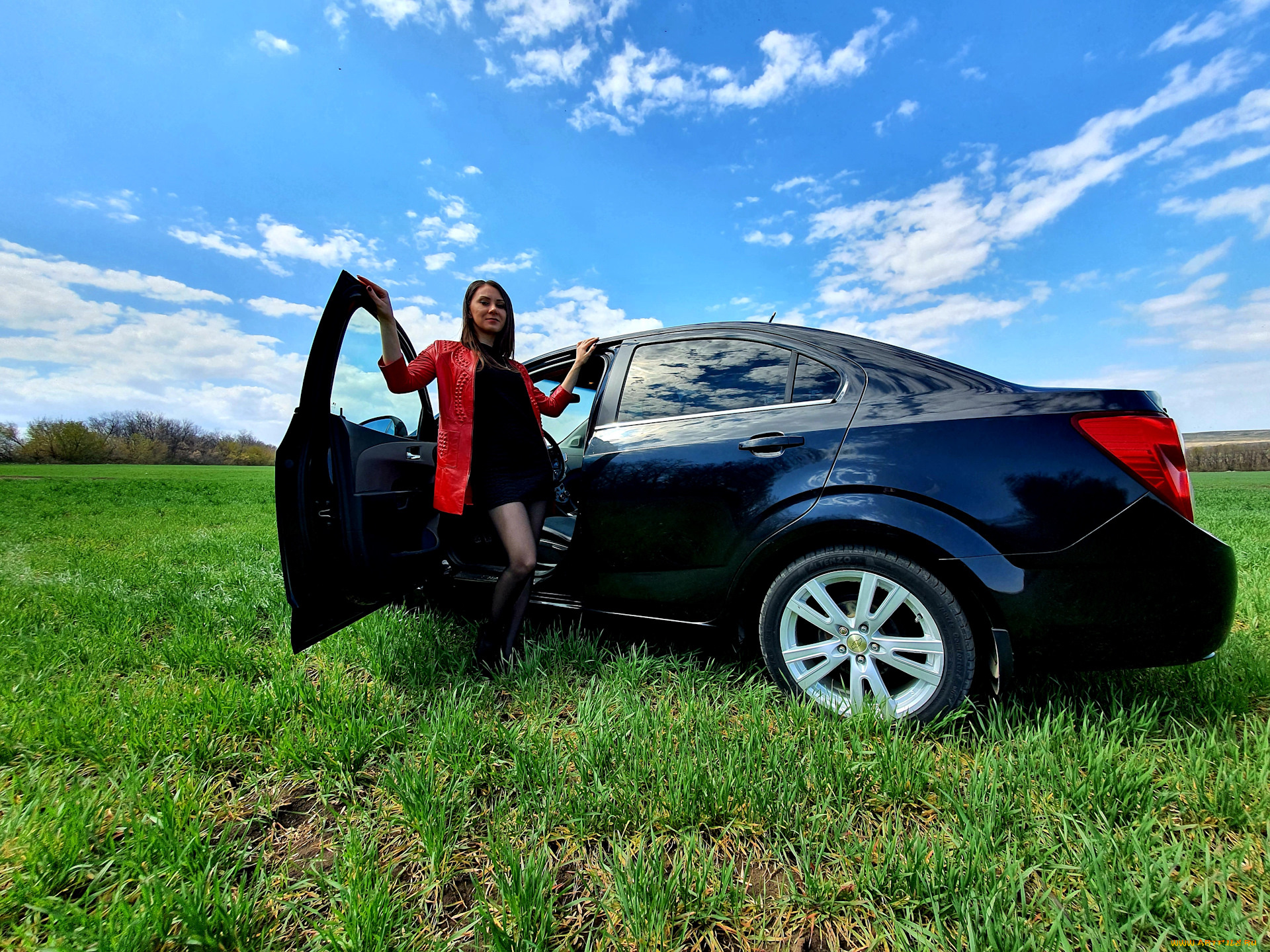 автомобили, -авто, с, девушками, chevrolet, aveo