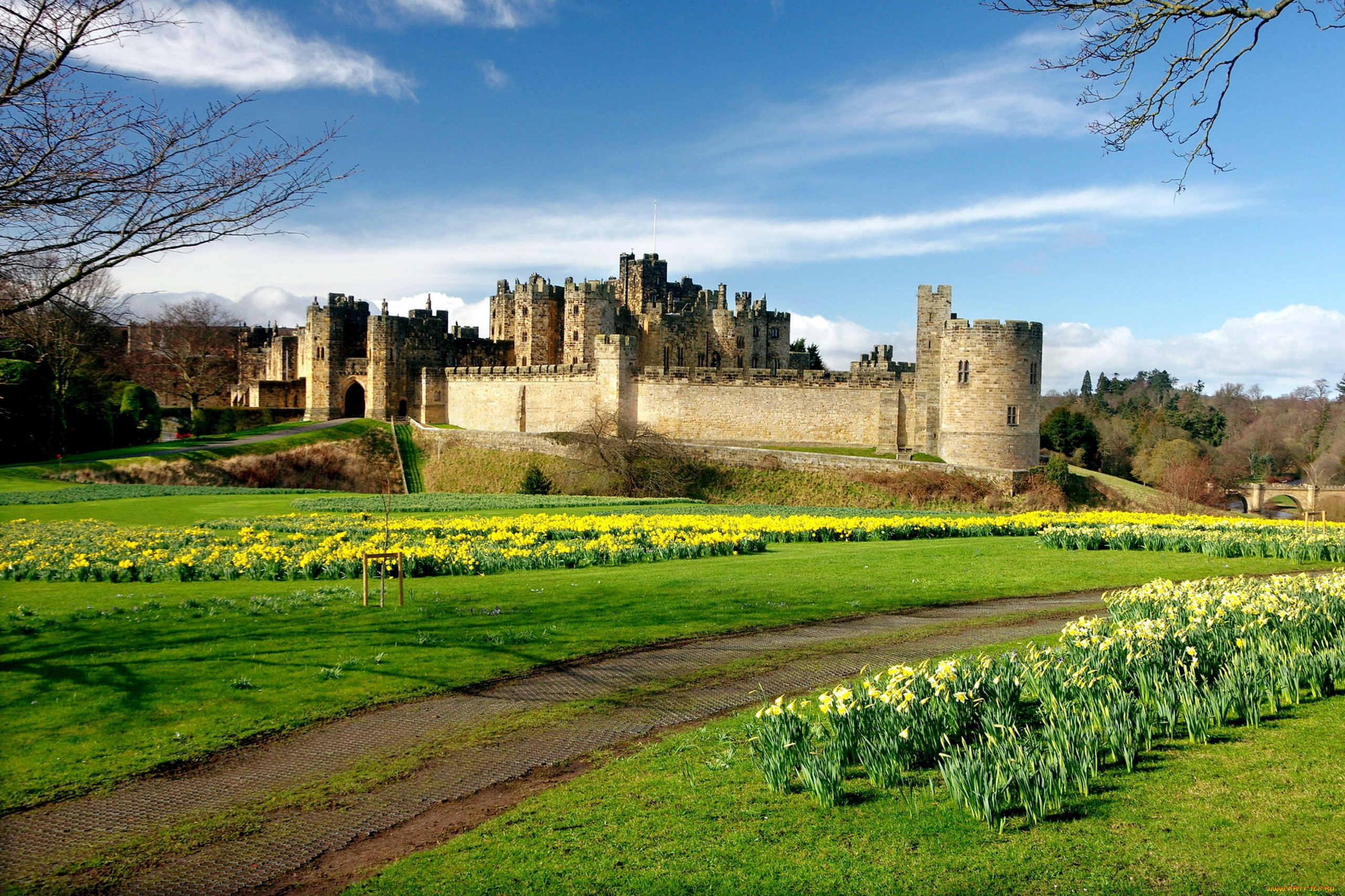 alnwick, castle, города, замки, англии, alnwick, castle