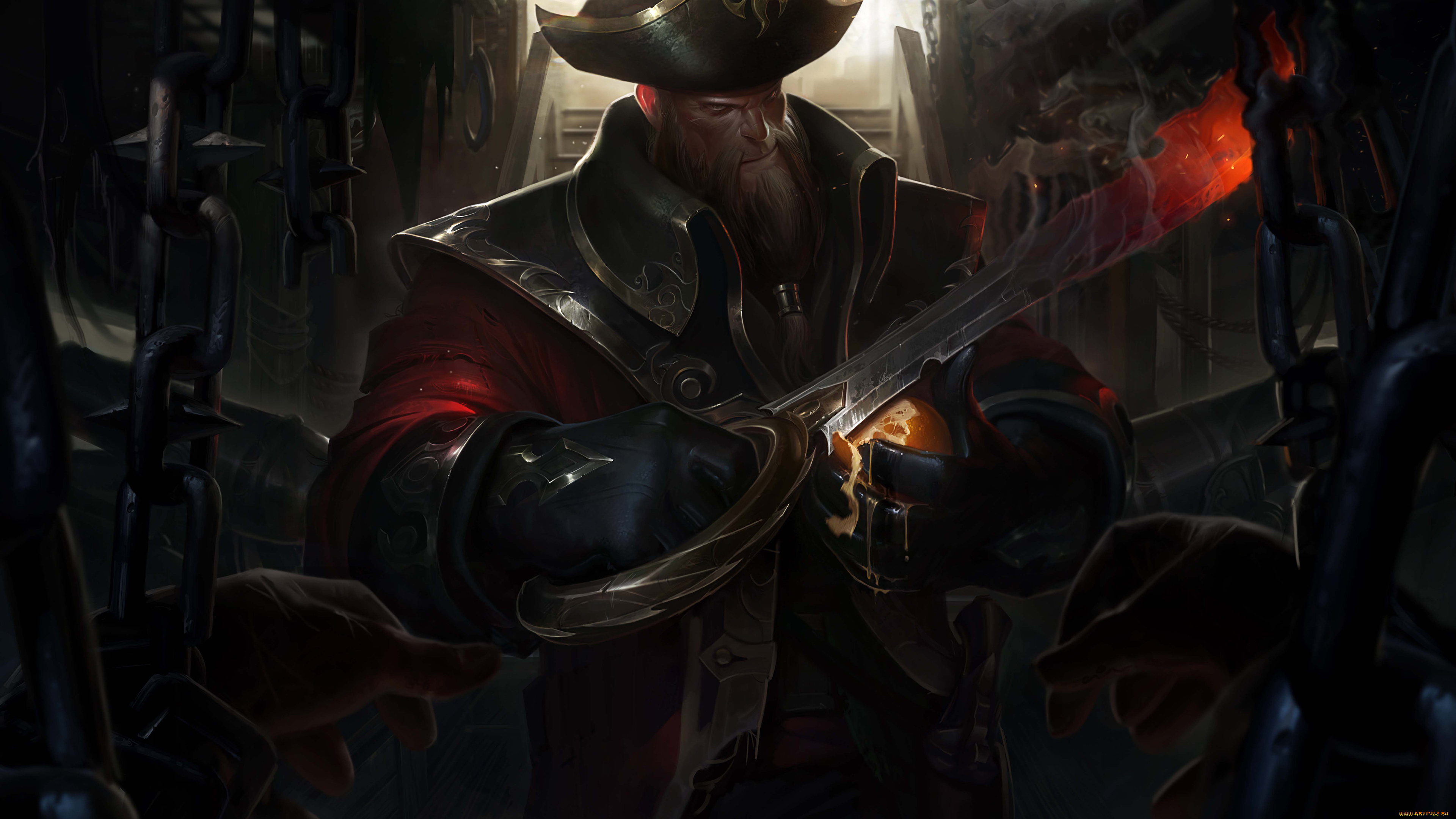 видео, игры, league, of, legends, captain, gangplank, league, of, legends