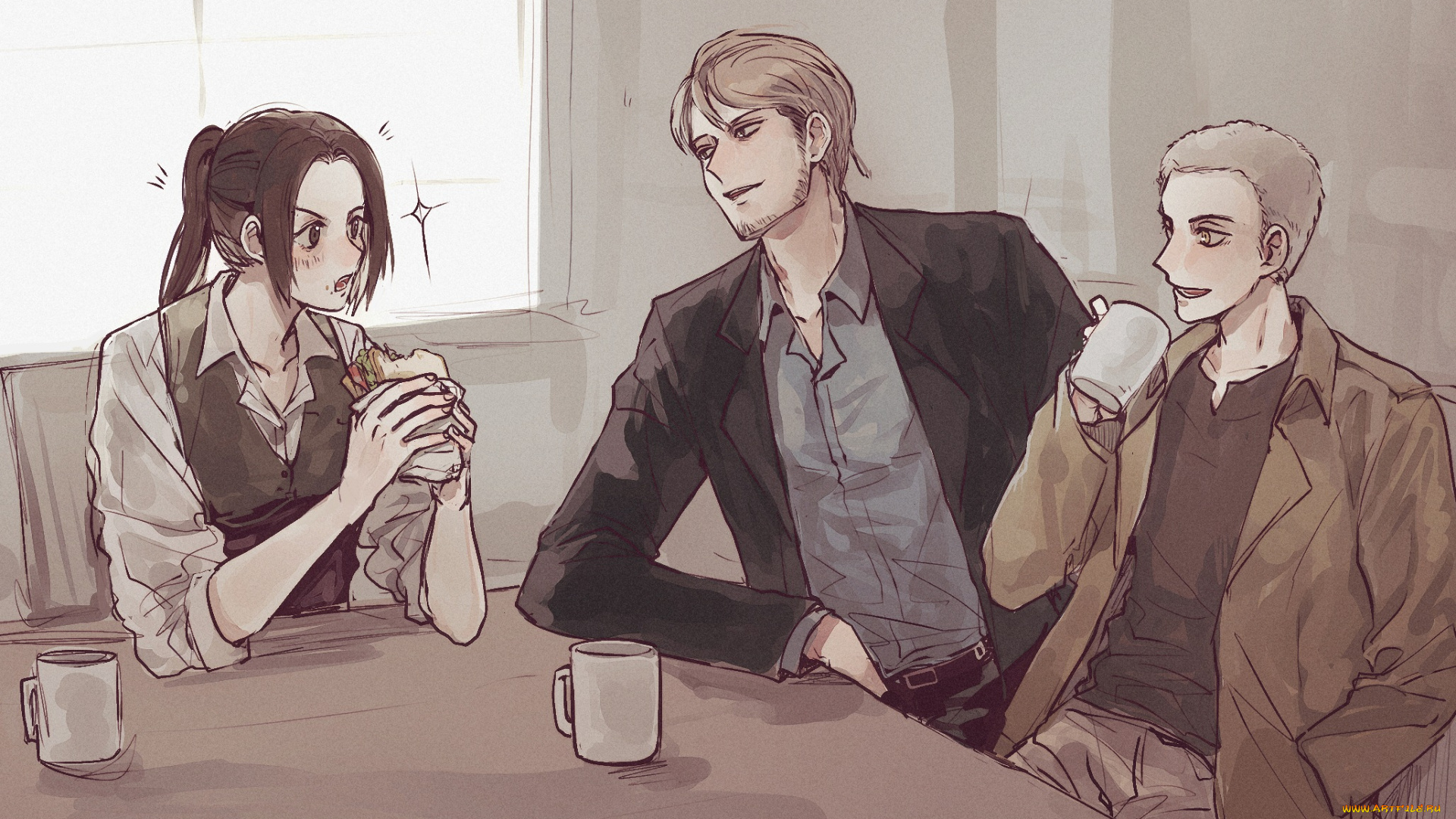 аниме, shingeki, no, kyojin, атака, титанов