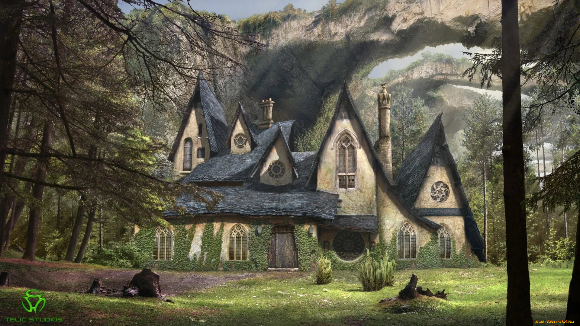 видео, игры, ---другое, дом, горы, лес