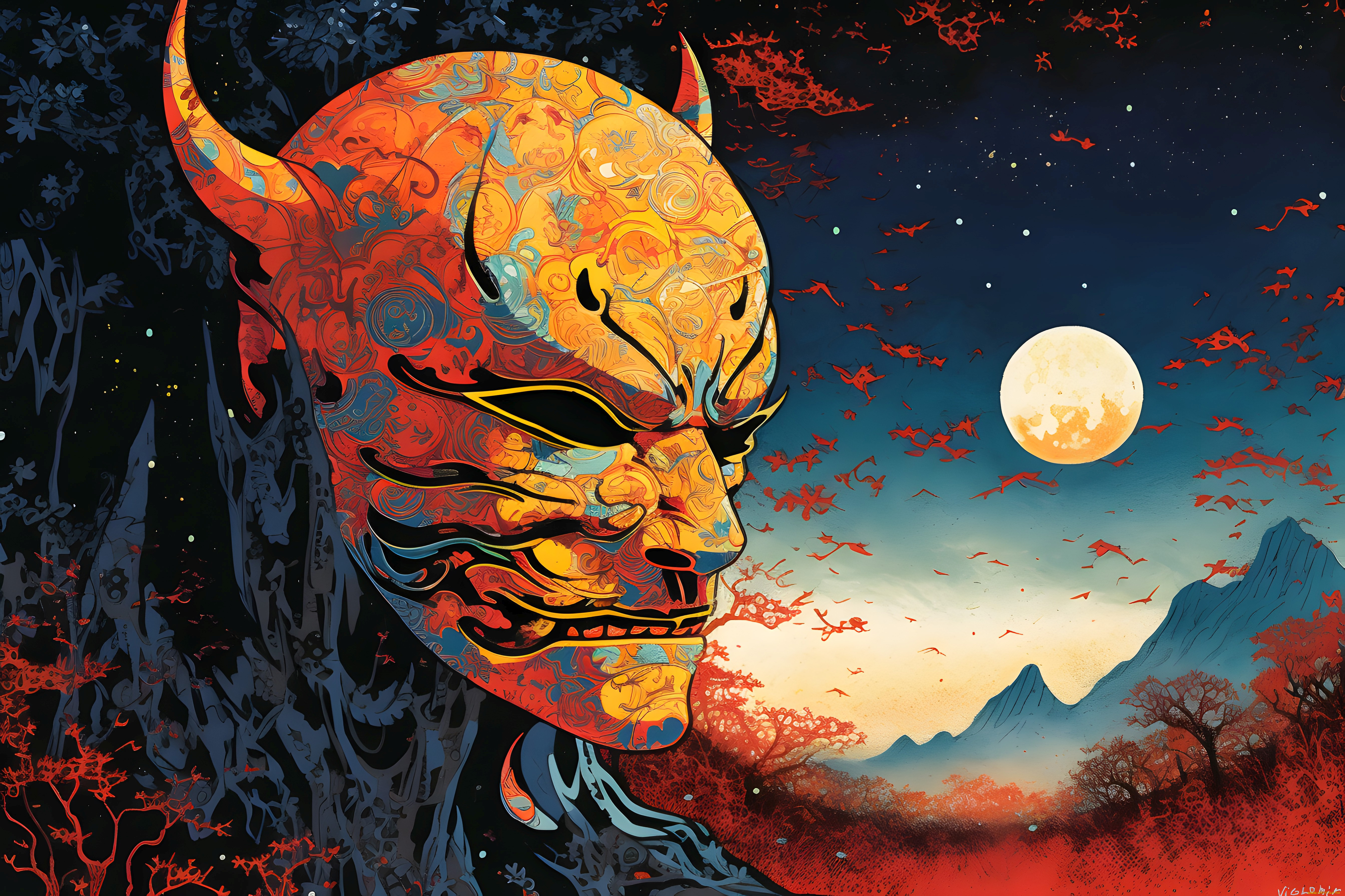 фэнтези, демоны, маска