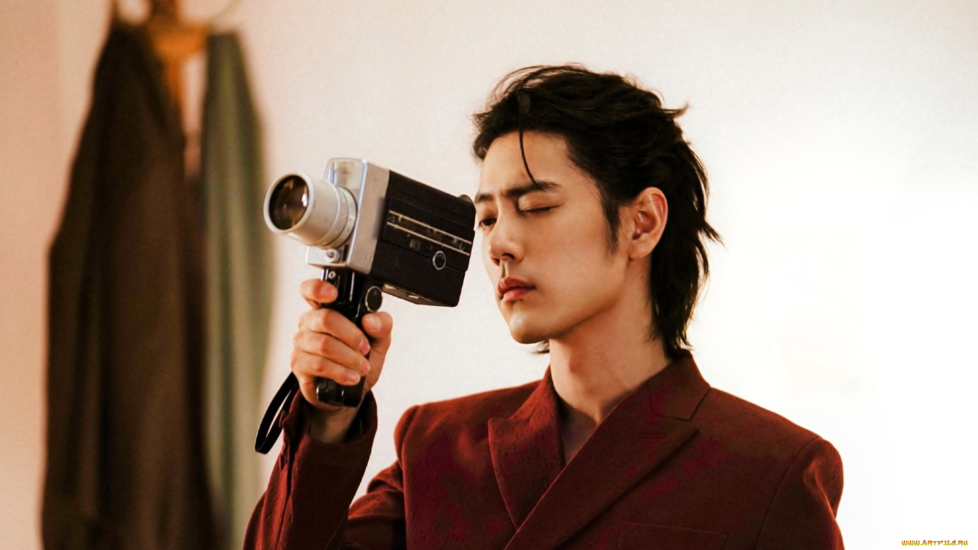 мужчины, xiao, zhan, актер, пиджак, камера