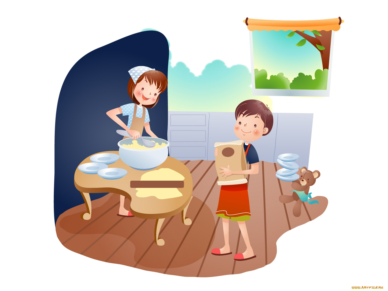 рисованные, дети