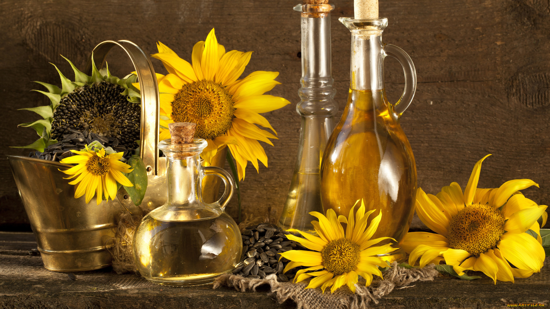 еда, натюрморт, подсолнухи, масло, семечки