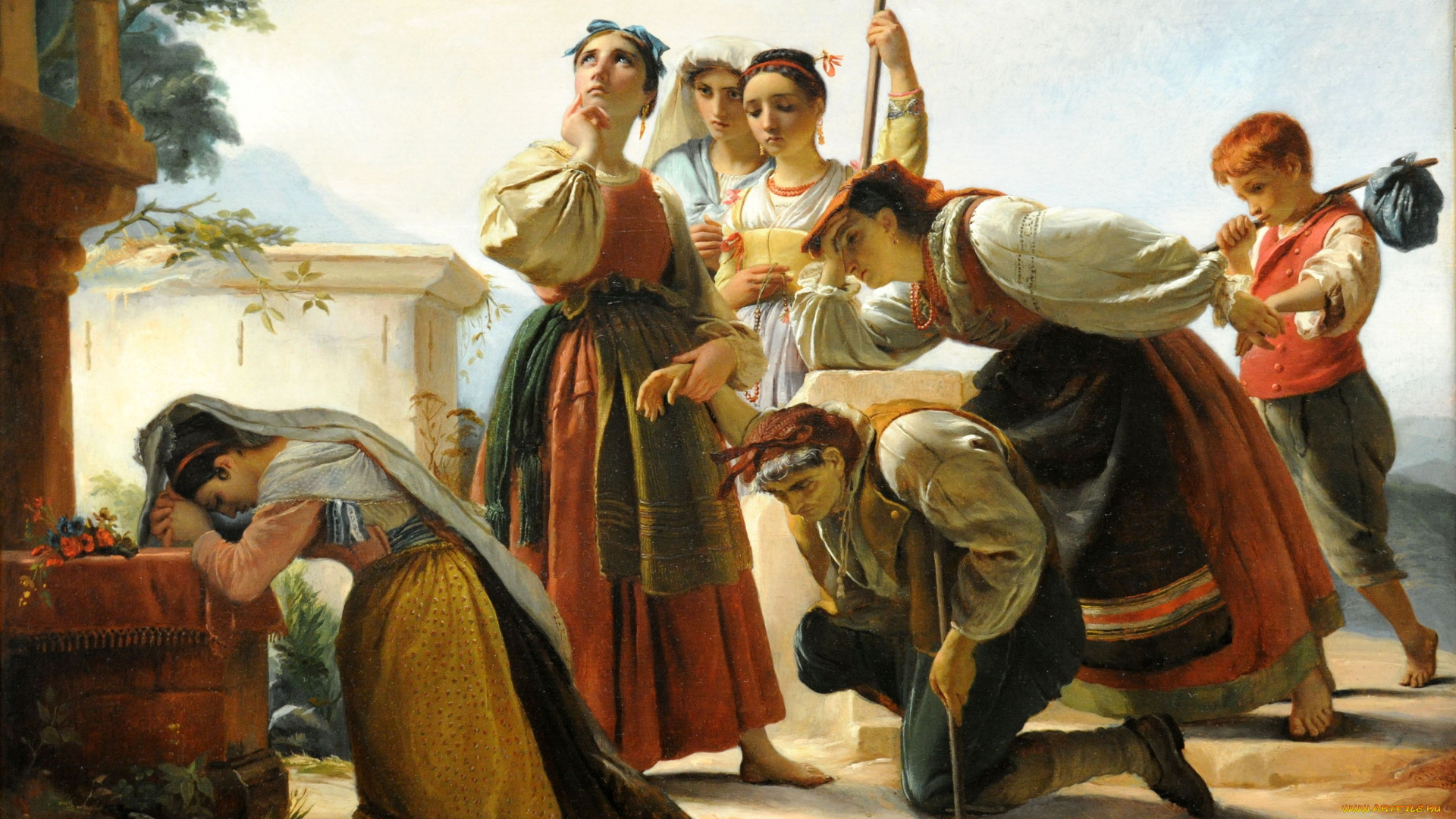 pilgrimage, in, the, roman, campagna, рисованные, francois, joseph, navez, паломничество