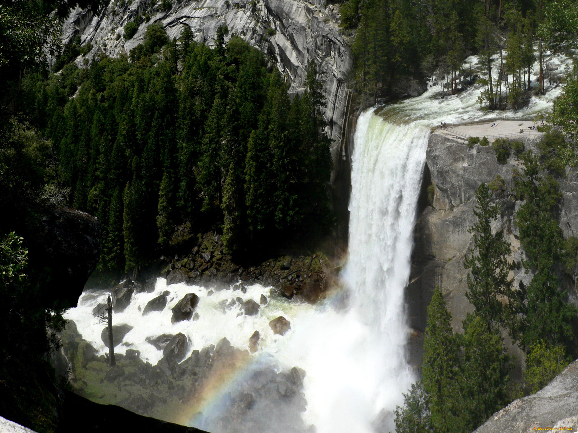 vernal, fall, yosemite, природа, водопады